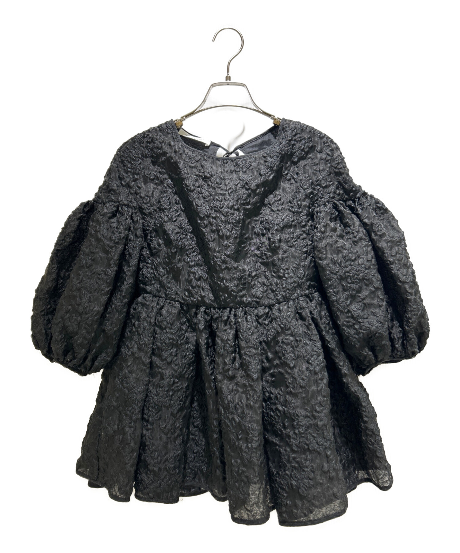 ブラウス ブラックJerry Drop Shoulder セシリージャガード 中古・古着通販】CECILIE BAHNSEN (セシリーバンセン) Jerry Drop