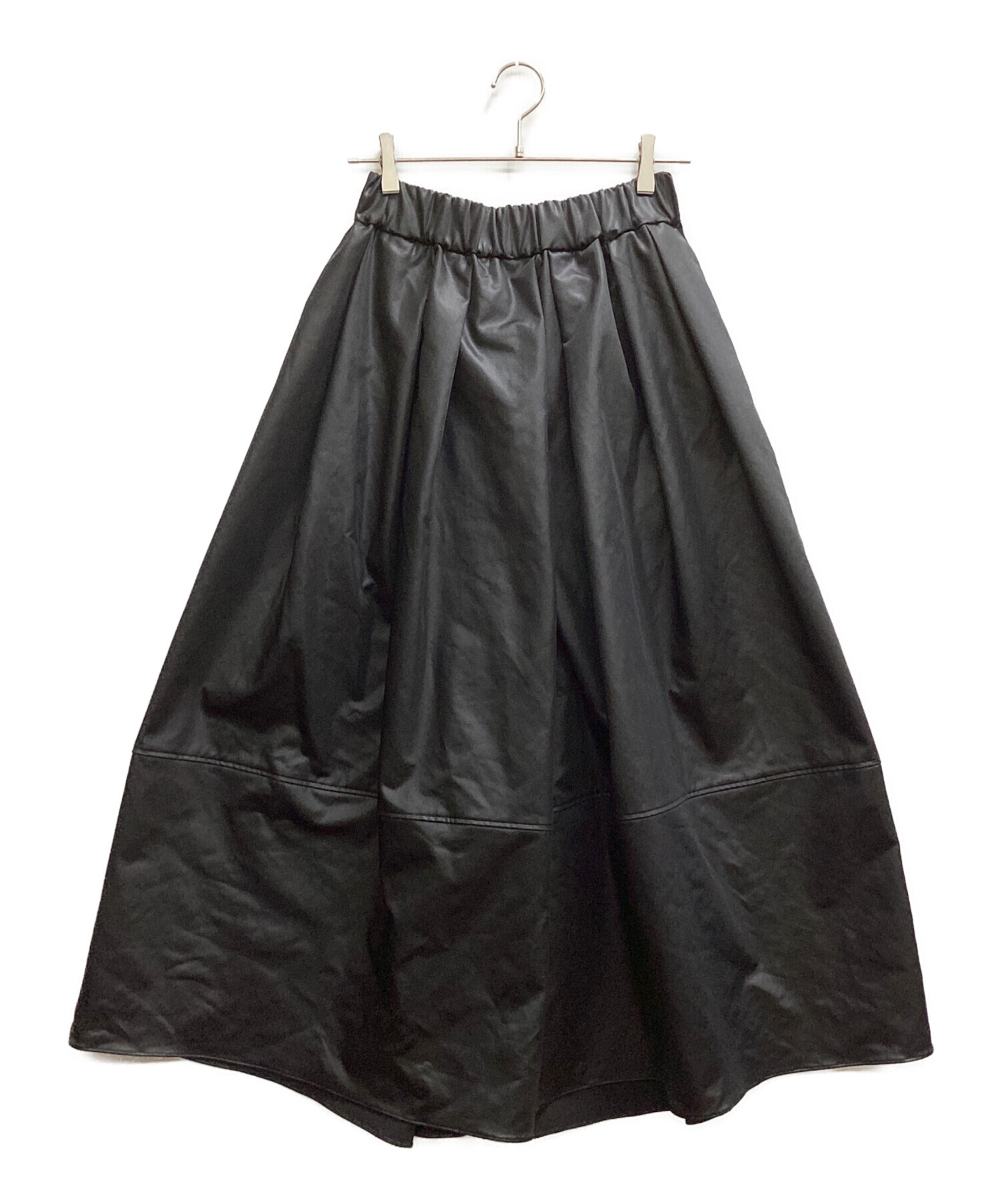 中古・古着通販】LOHEN (ローヘン) ECO LEATHER SKIRT PANTS ブラック