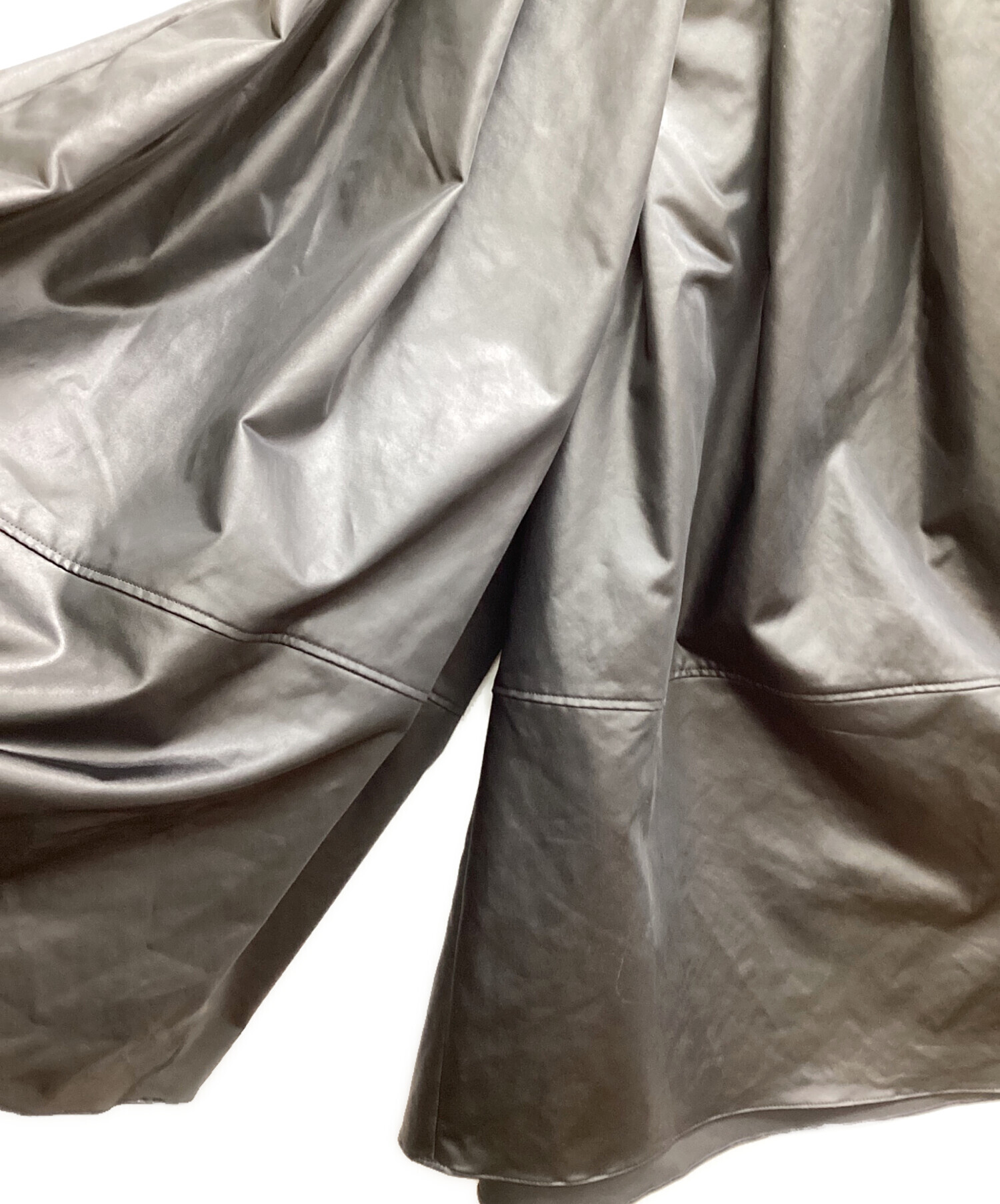 中古・古着通販】LOHEN (ローヘン) ECO LEATHER SKIRT PANTS ブラック