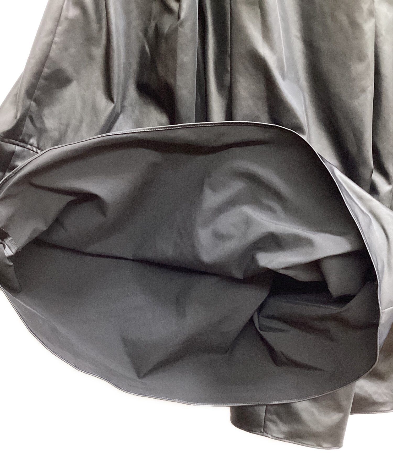 中古・古着通販】LOHEN (ローヘン) ECO LEATHER SKIRT PANTS ブラック