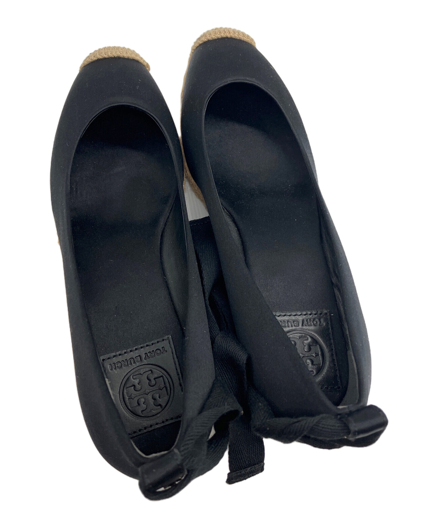 ⓸TORY BURCH 黒 エスパドリーユ　7M 中古・古着通販】TORY BURCH (トリーバーチ) レースアップ