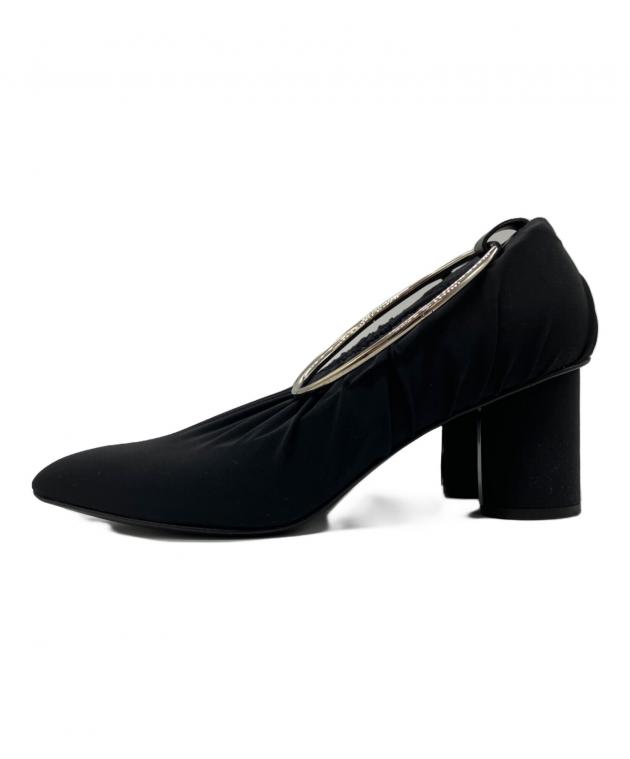 JIL SANDER 38 アンクルリング パンプス ブラック 中古・古着通販】JIL SANDER (ジルサンダー) アンクルリングパンプス