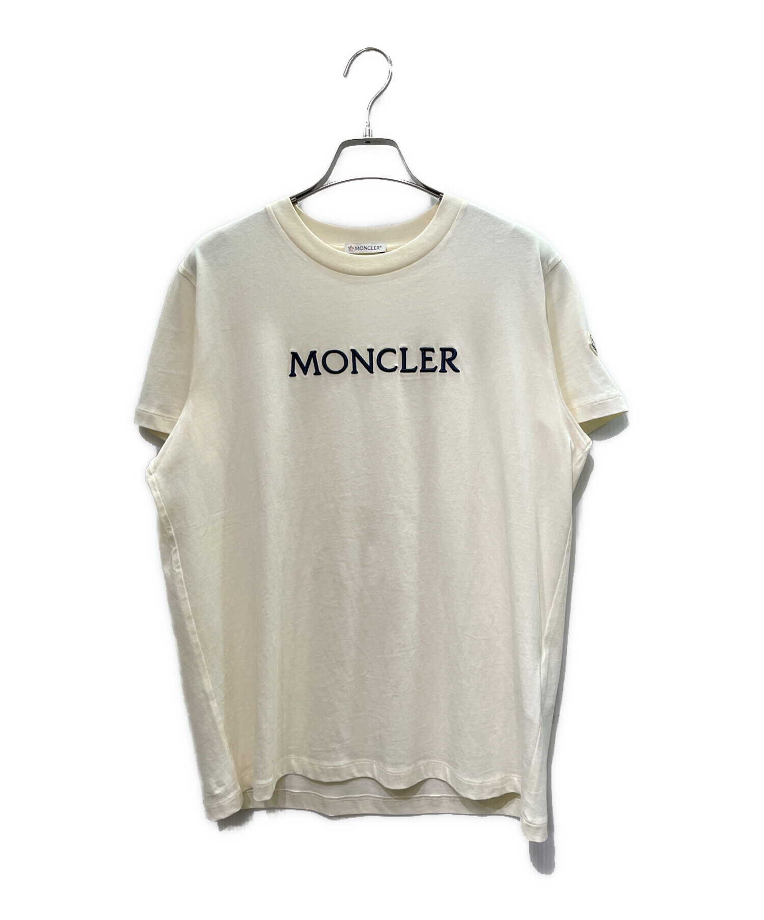 MONCLER - 良品 MONCLER モンクレール ショートスリーブ クルーネック Tシャツ M ホワイト レディース 古着 中古 USED 中古・古着通販】MONCLER (モンクレール) Tシャツ オフホワイト サイズ