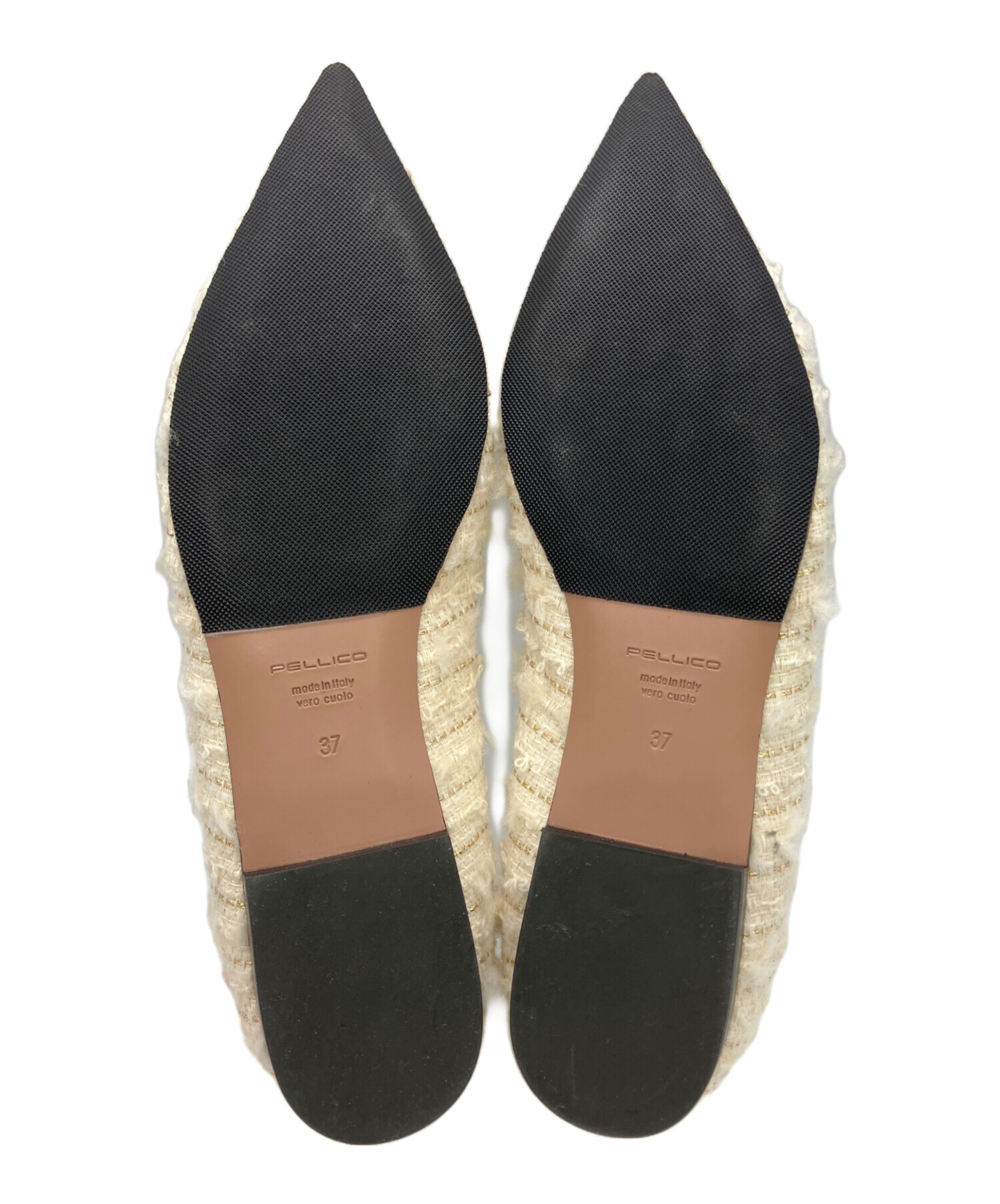 中古・古着通販】PELLICO (ペリーコ) ツイードフラットパンプス