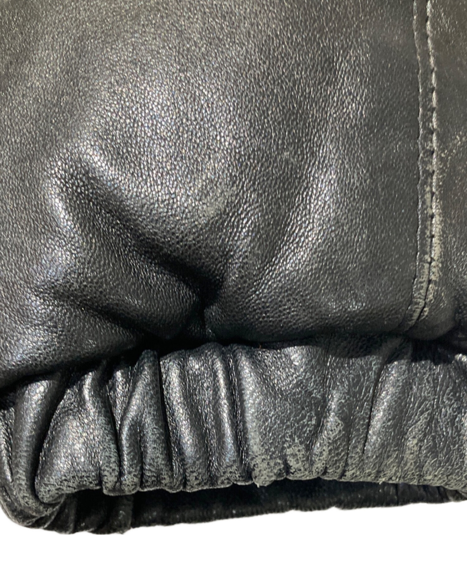 中古・古着通販】Schott (ショット) レザーダウンジャケット ブラック