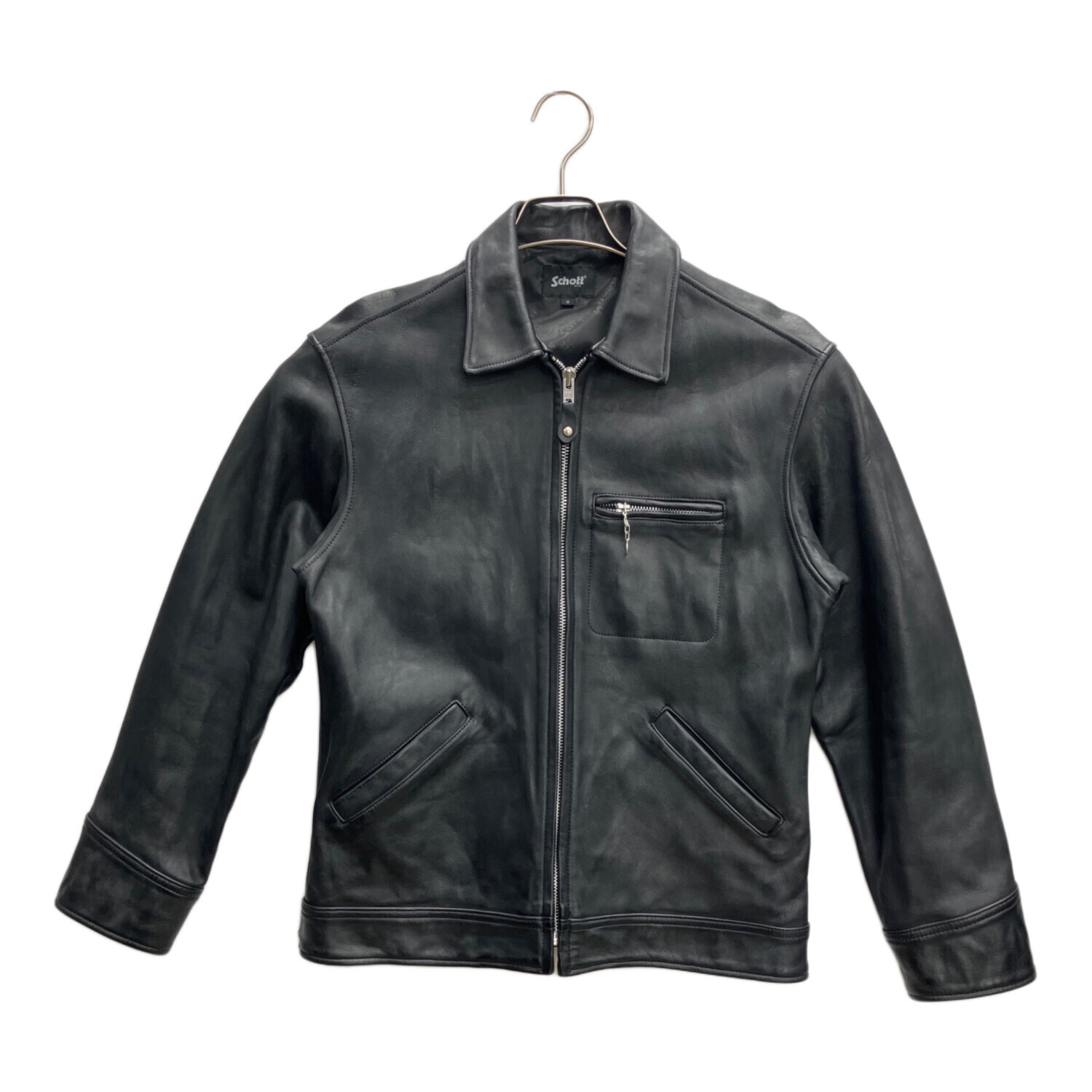 中古・古着通販】Schott (ショット) LEATHER TRACKER JACKET ブラック