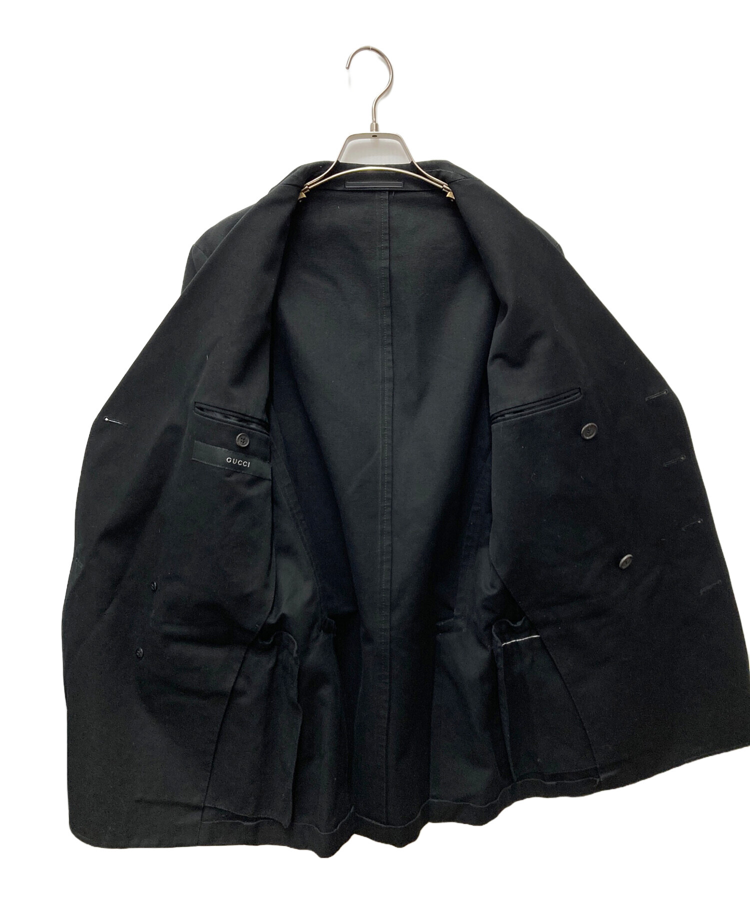 中古・古着通販】GUCCI (グッチ) コットンPコート ブラック サイズ:44