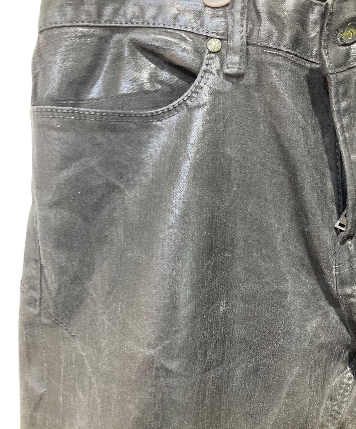 中古・古着通販】FUGA (フーガ) 裾ジップコーティングデニムパンツ