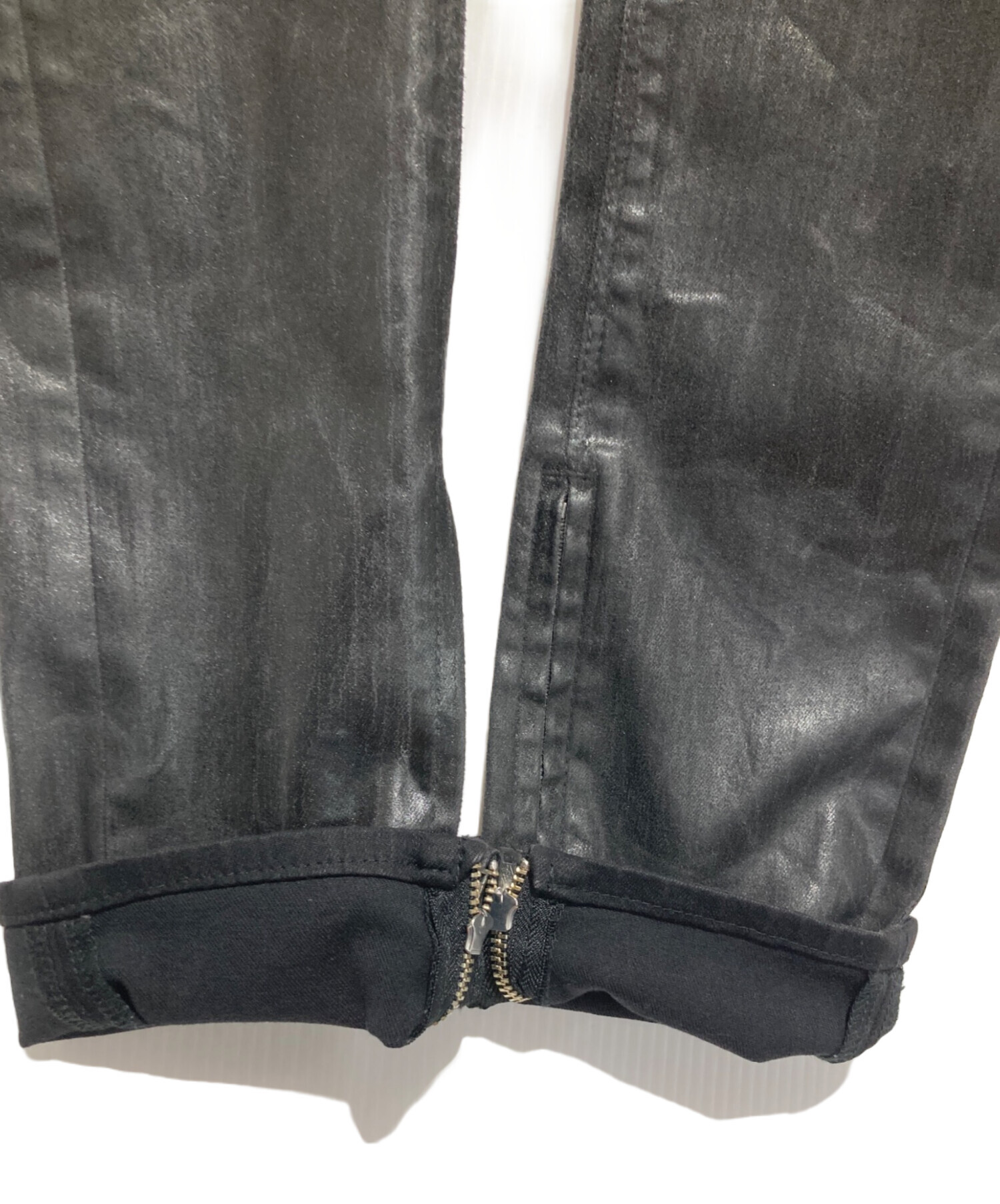 中古・古着通販】FUGA (フーガ) 裾ジップコーティングデニムパンツ