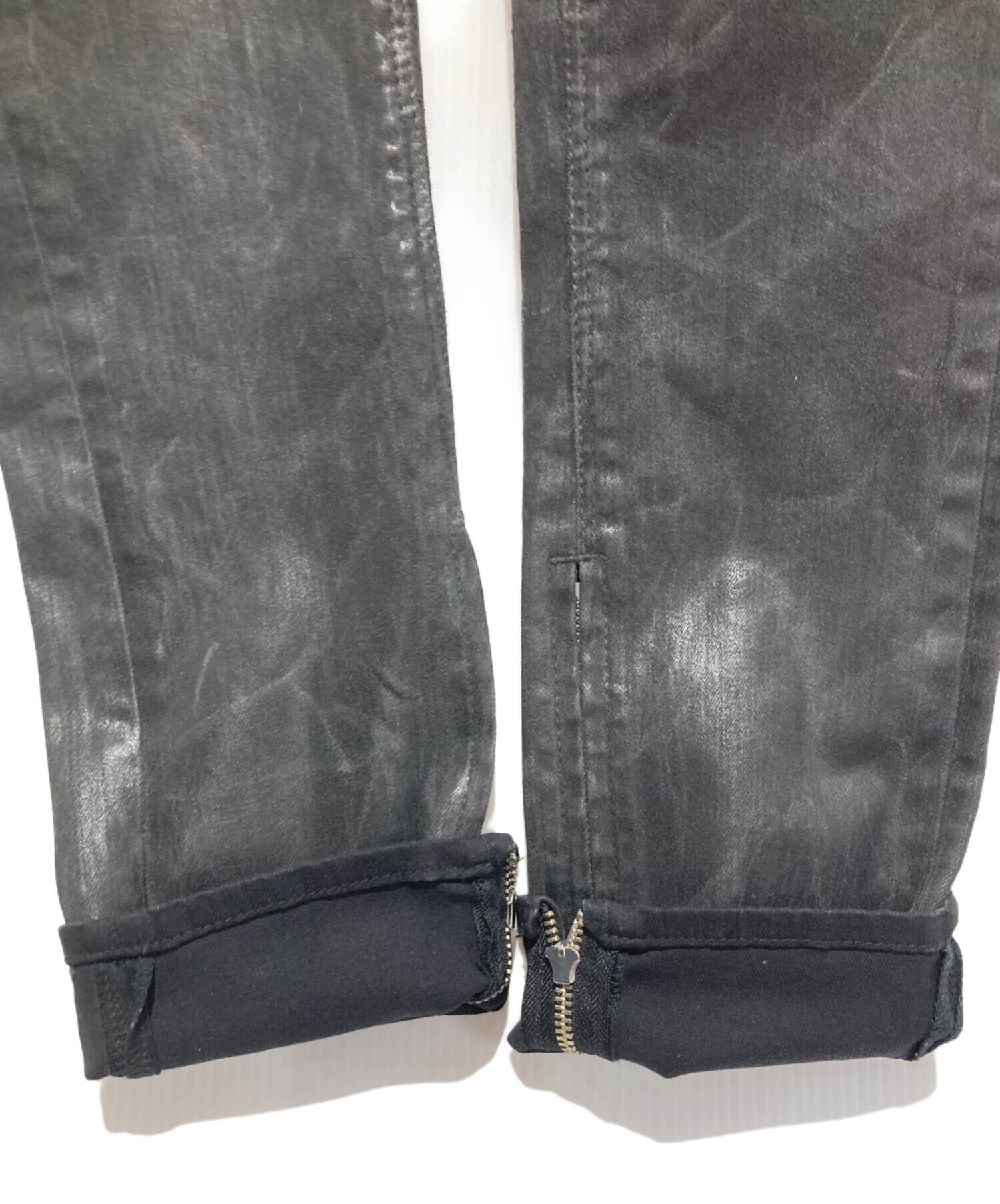 中古・古着通販】FUGA (フーガ) 裾ジップコーティングデニムパンツ