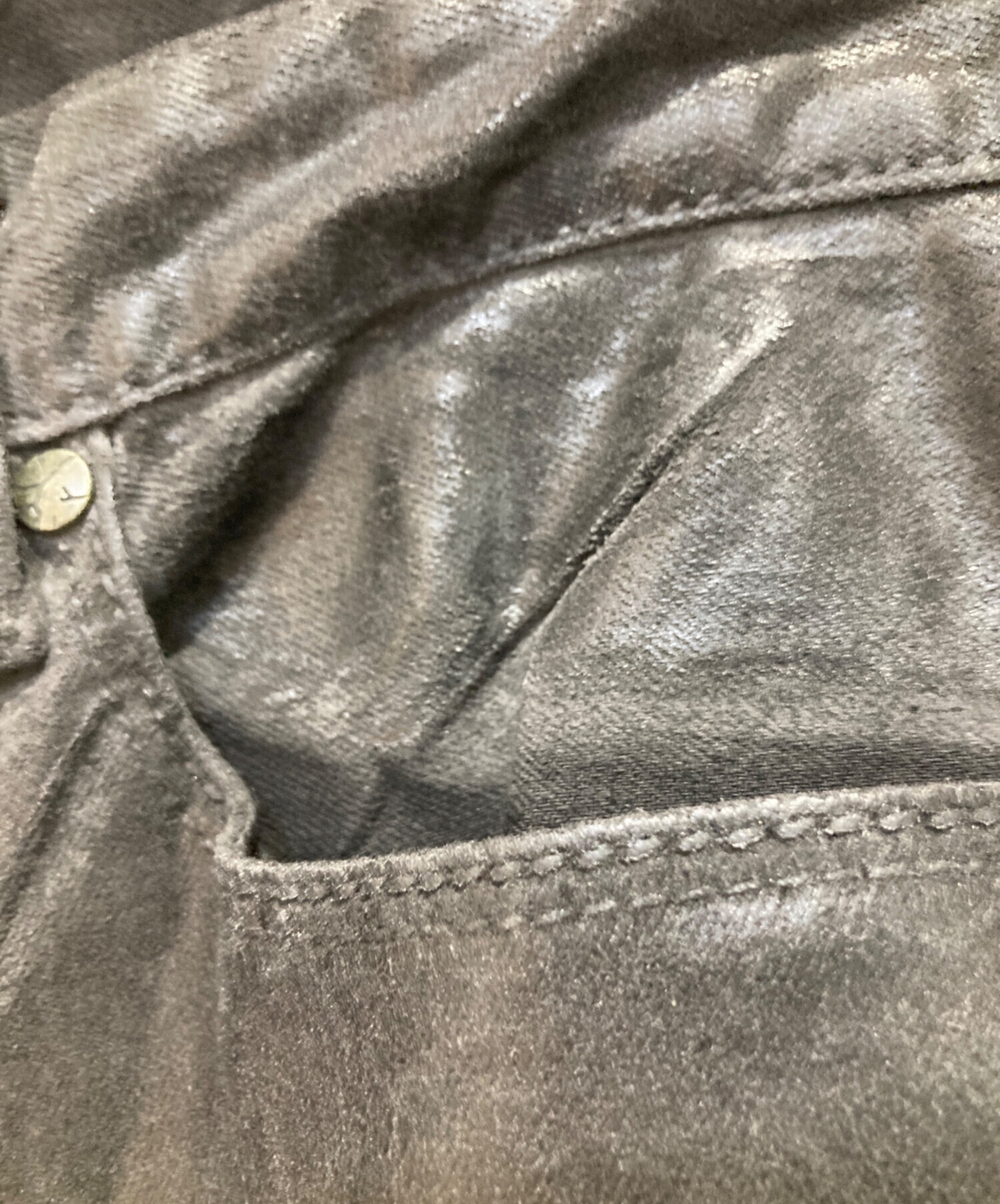 中古・古着通販】FUGA (フーガ) 裾ジップコーティングデニムパンツ