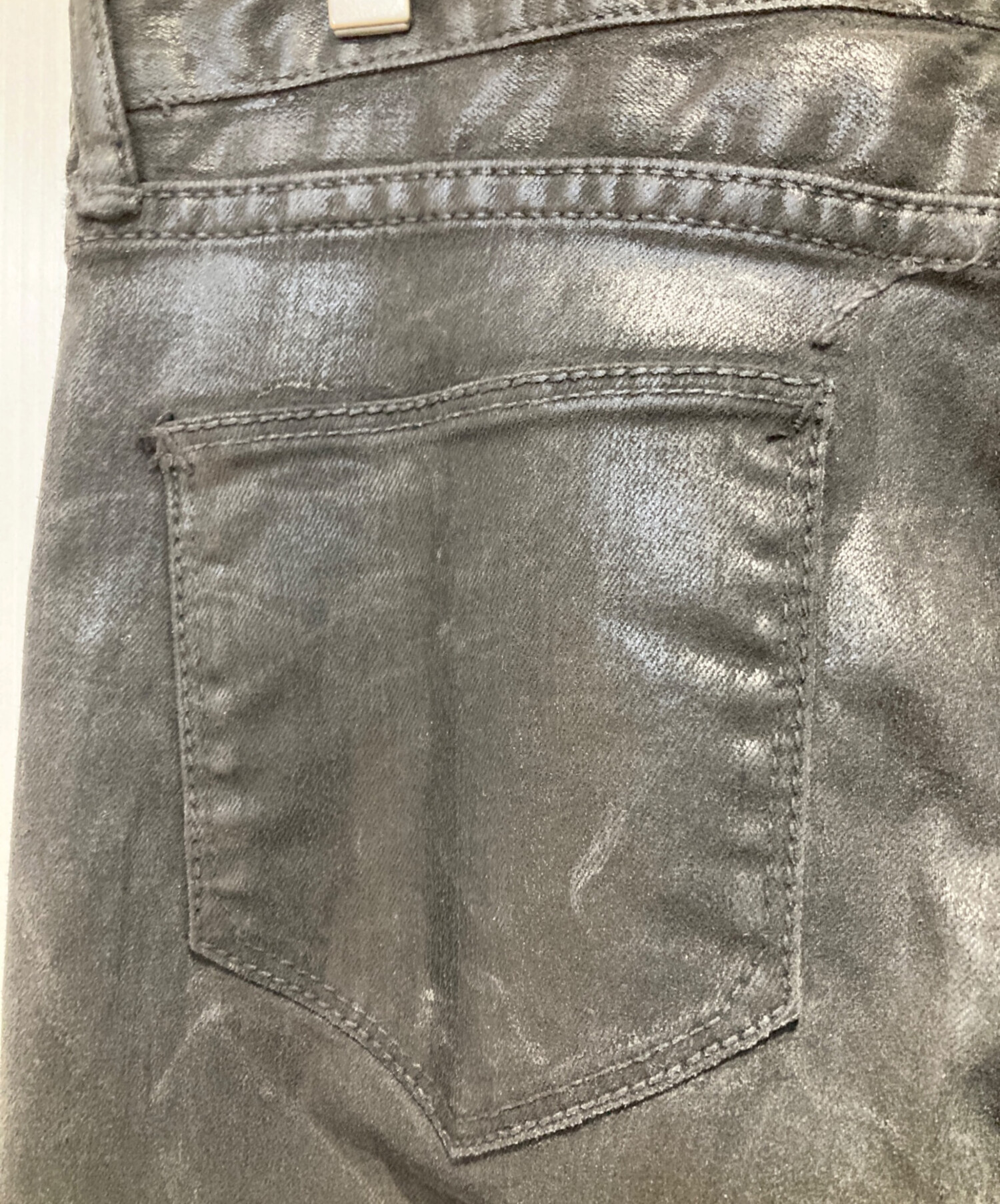 中古・古着通販】FUGA (フーガ) 裾ジップコーティングデニムパンツ
