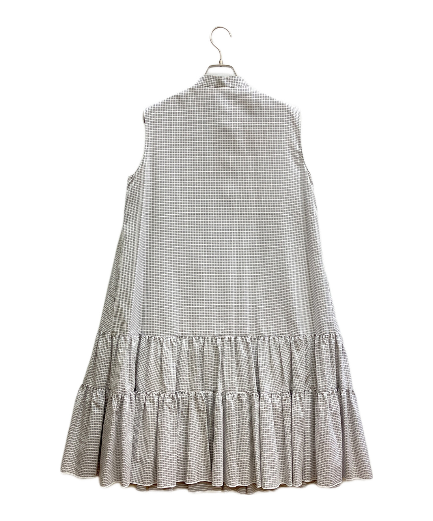 【美品】Rene ルネ　ノースリーブワンピース　36サイズ ９号 ライトグレー 中古・古着通販】Rene (ルネ) ティアードノースリーブワンピース