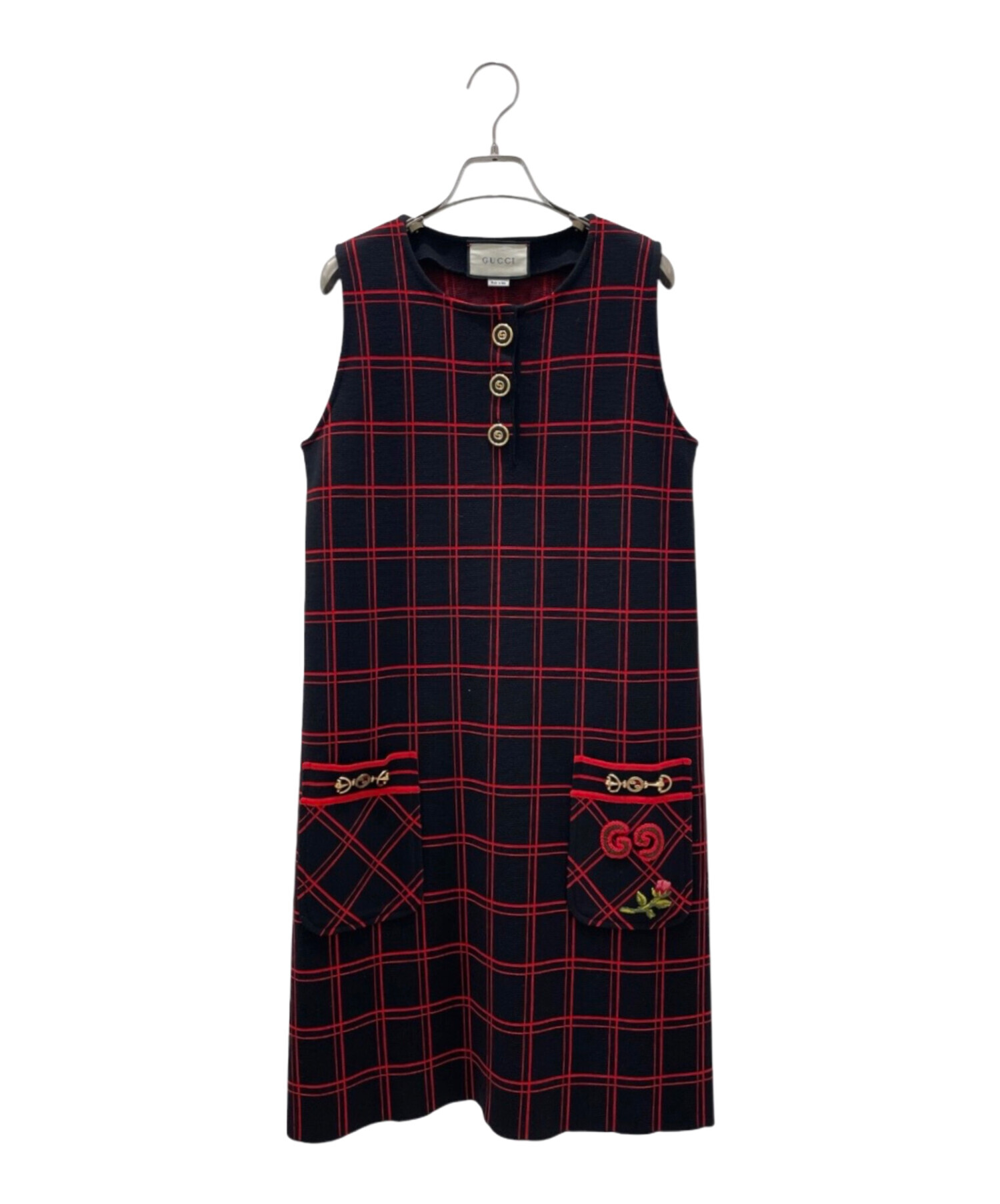 中古・古着通販】GUCCI (グッチ) ノースリーブワンピース ブラック