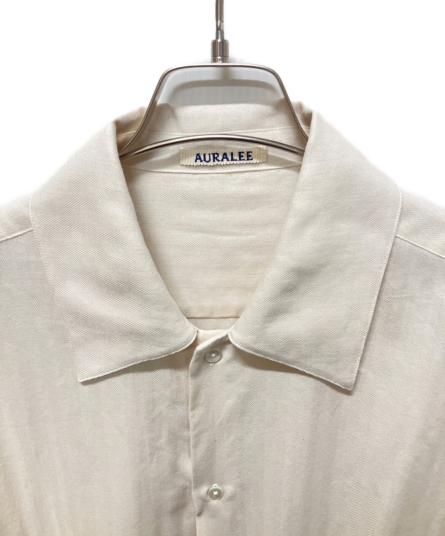 AURALEE コットンカシミヤヘリンボーンシャツ 中古・古着通販】AURALEE (オーラリー) Cotton Cashmere Herringbone