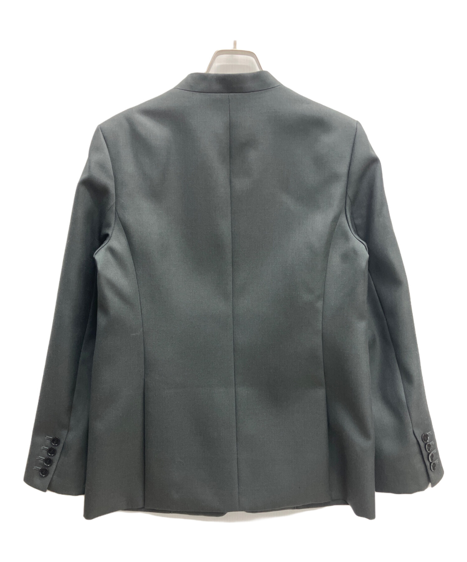 allureville 2025AW ウールサージノーカラージャケット グレーS 中古・古着通販】allureville (アルアバイル) ウールサージノーカラー