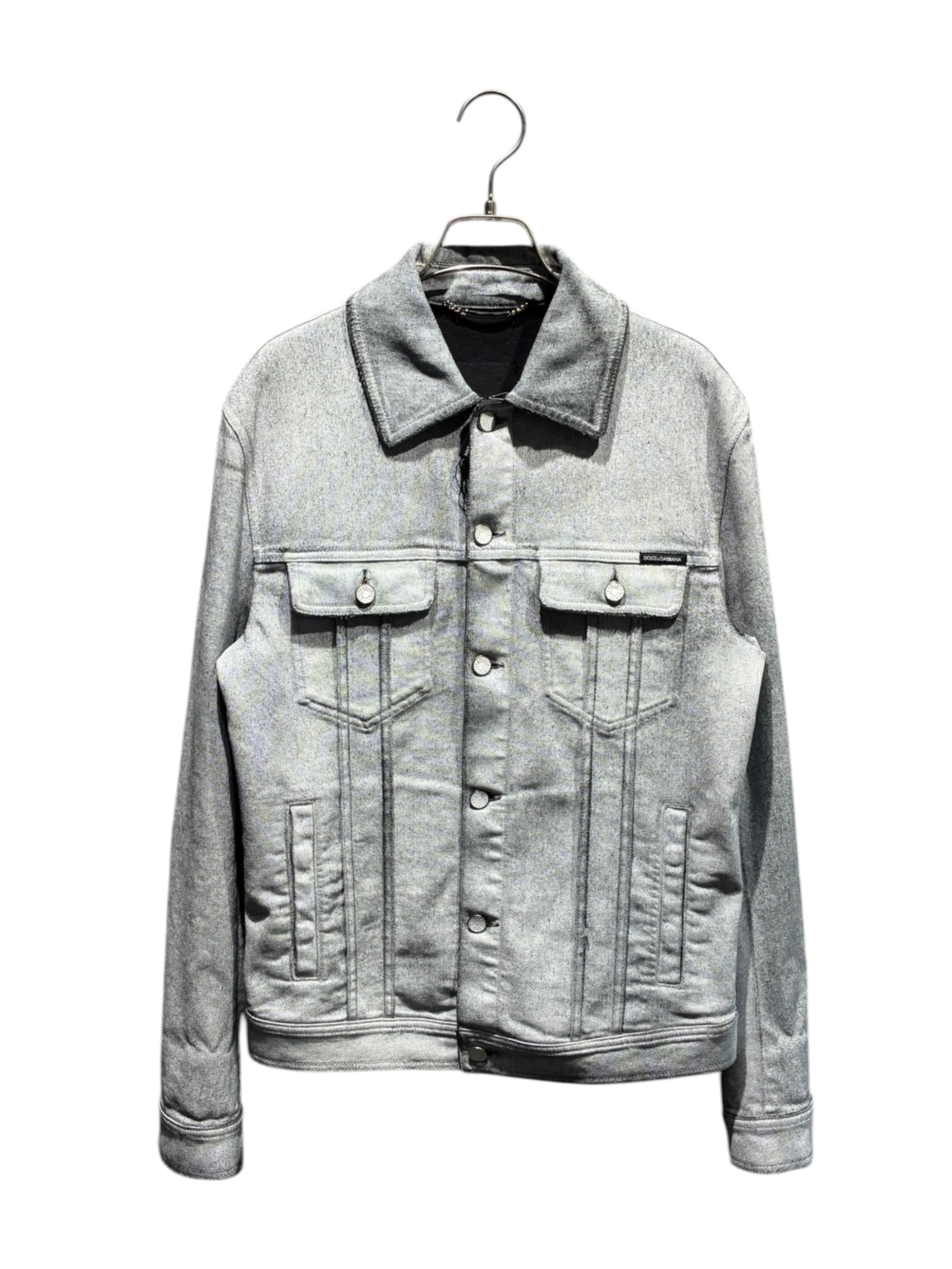 DOLCE&GABBANA フード付きシルバージャケット 中古・古着通販】DOLCE & GABBANA (ドルチェ＆ガッバーナ) ペンキ加工