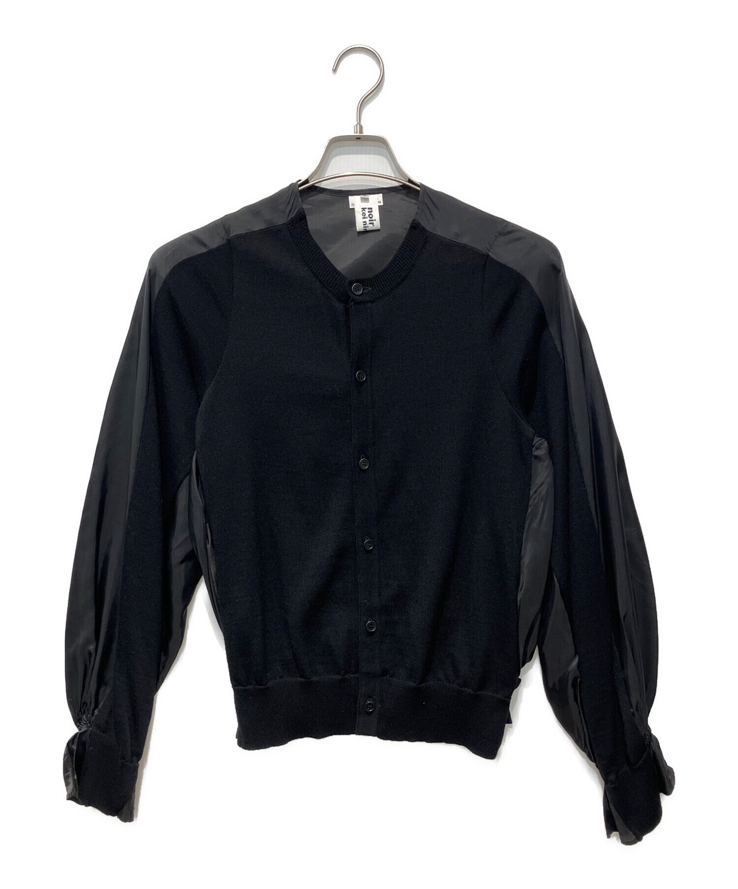 ノワールケイニノミヤ ブラック フリル カーディガン カットソー トップス 中古・古着通販】noir kei ninomiya (ノワール ケイ ニノミヤ) サテン