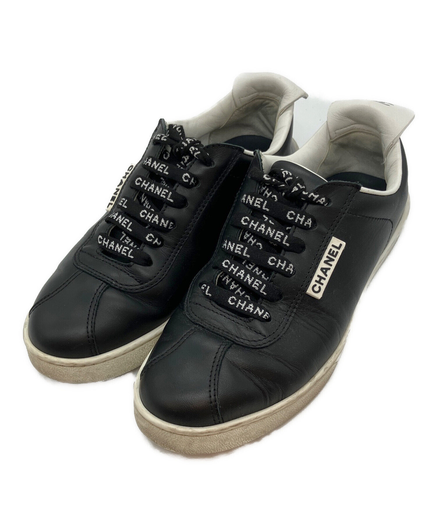セール‼️【中古品】CHANEL スニーカー 中古・古着通販】CHANEL (シャネル) レザースニーカー ブラック