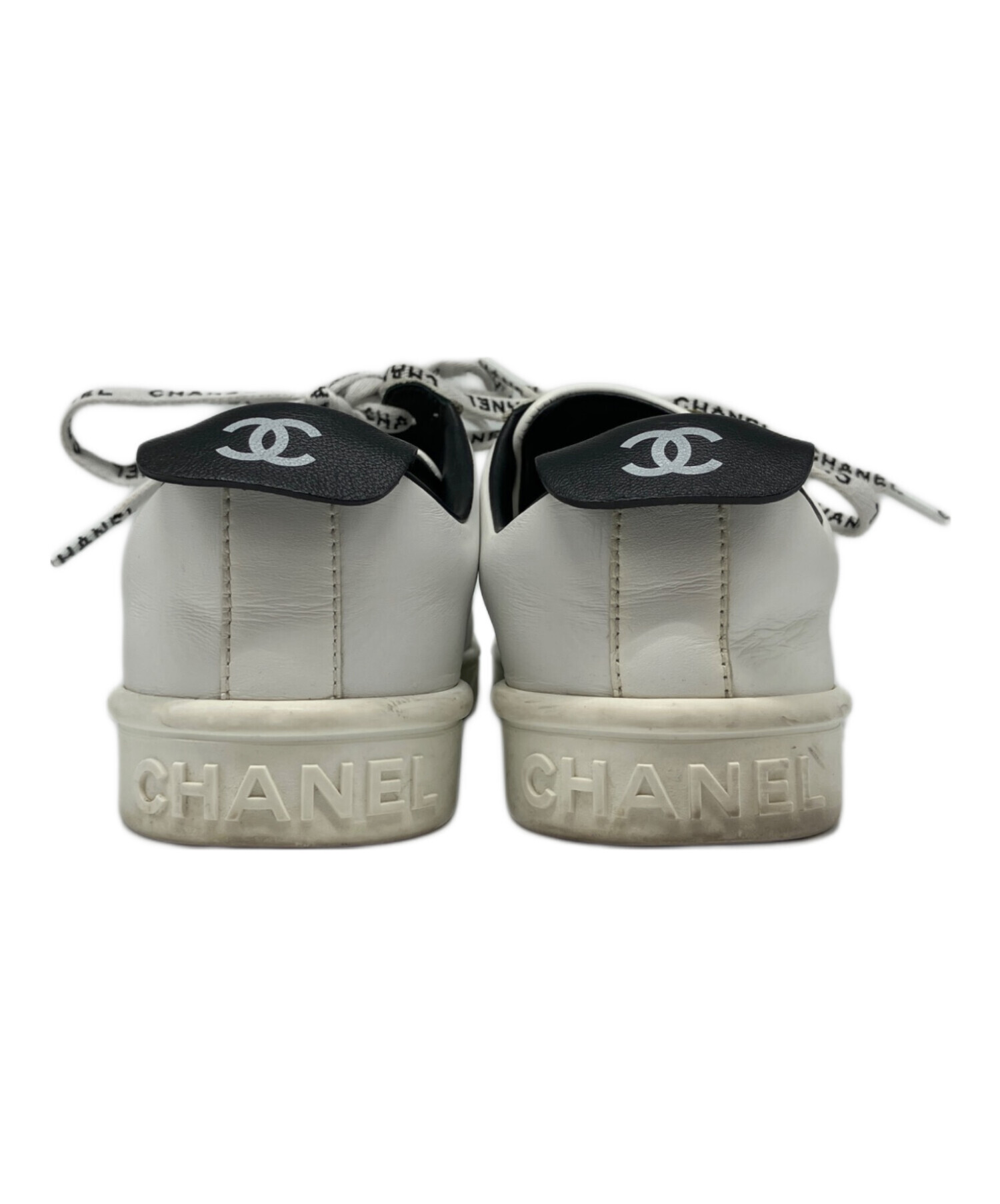 中古・古着通販】CHANEL (シャネル) レザースニーカー ホワイト
