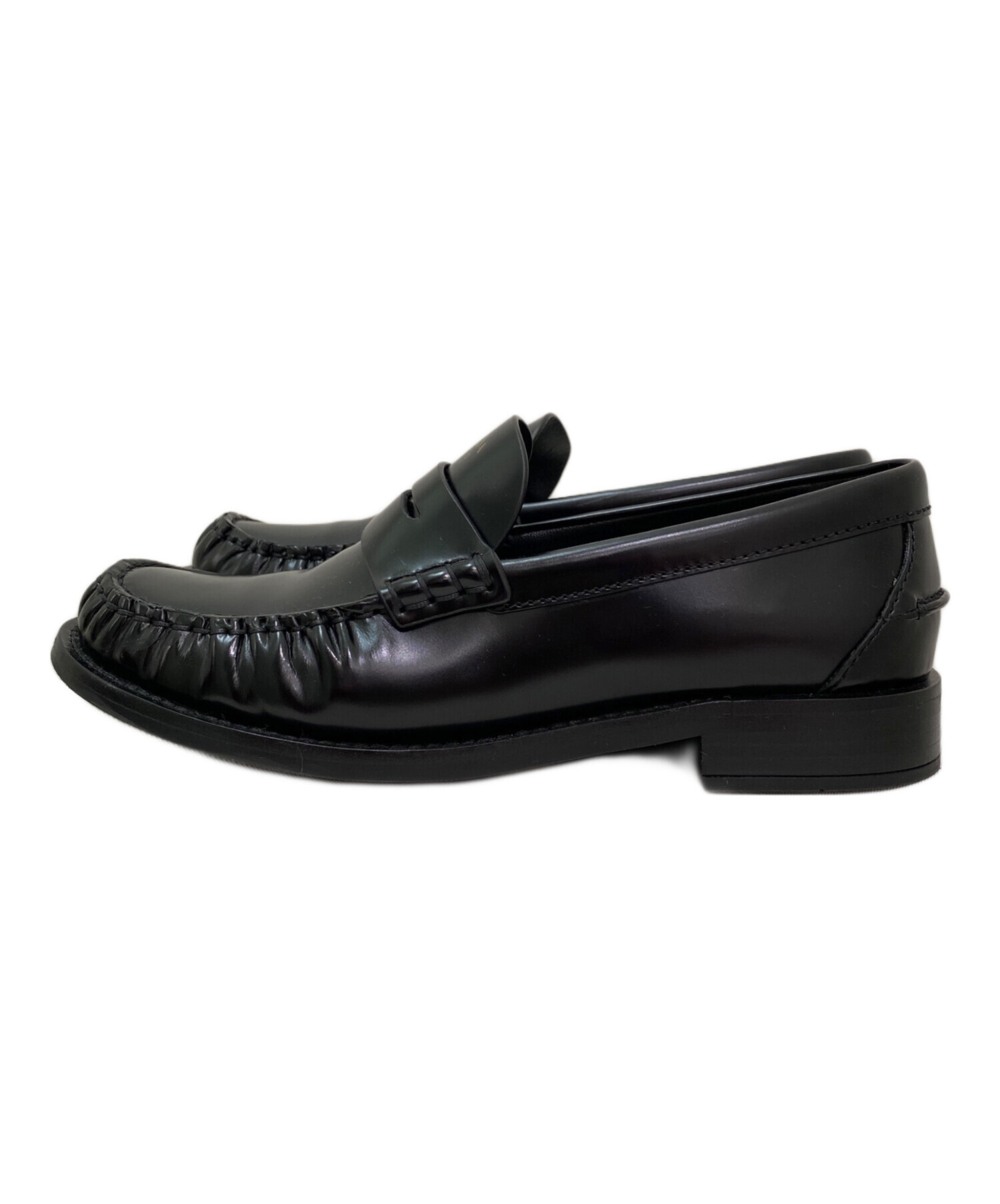 コ*ル様 PRADA ローファー　黒/美中古　9/28cm 中古・古着通販】PRADA (プラダ) ブラッシュドレザー ローファー