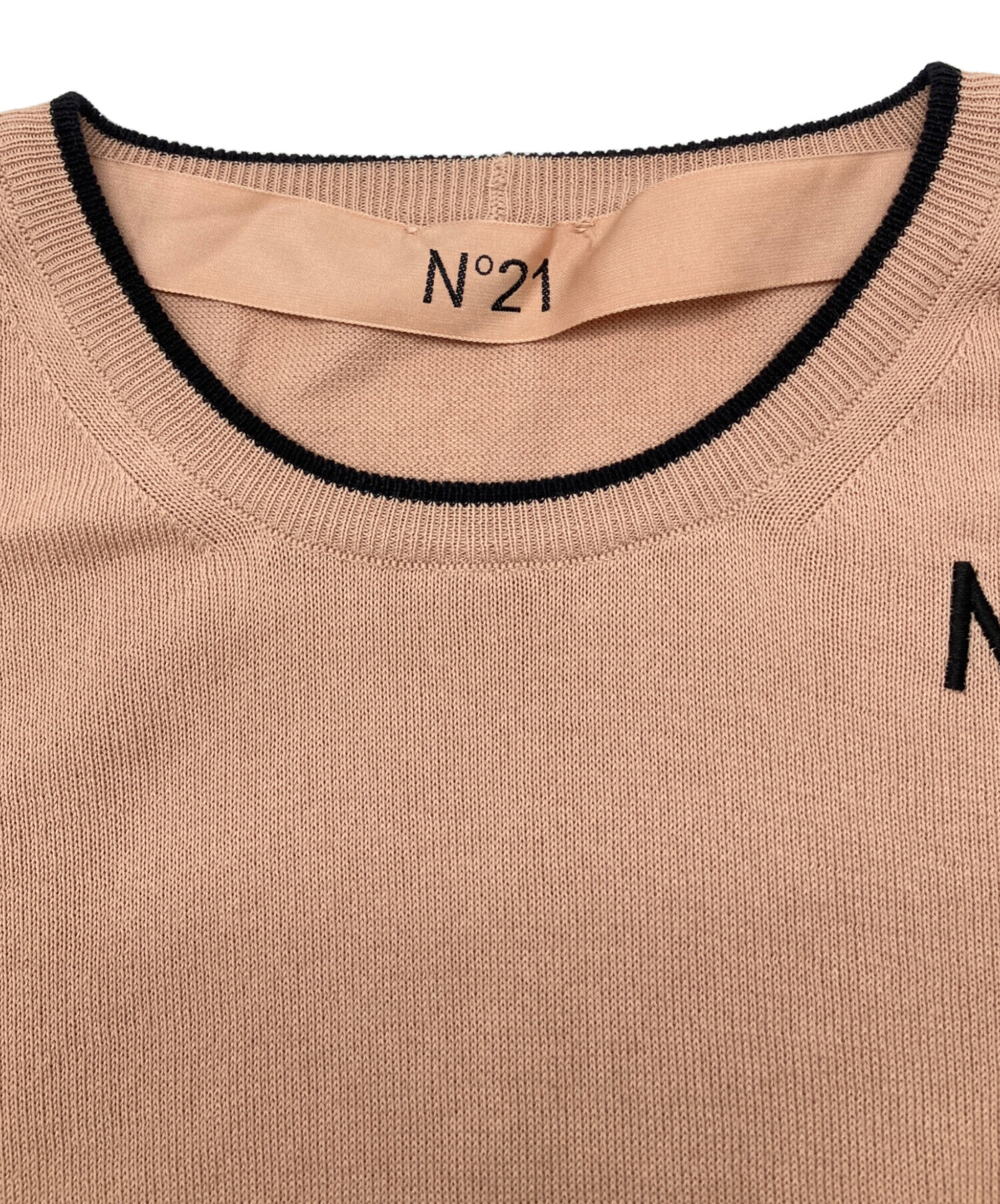 中古・古着通販】N°21 (ヌメロヴェントゥーノ) 半袖ニット ブラウン 中古・古着通販】N°21 (ヌメロヴェントゥーノ) 半袖ニット ブラウン