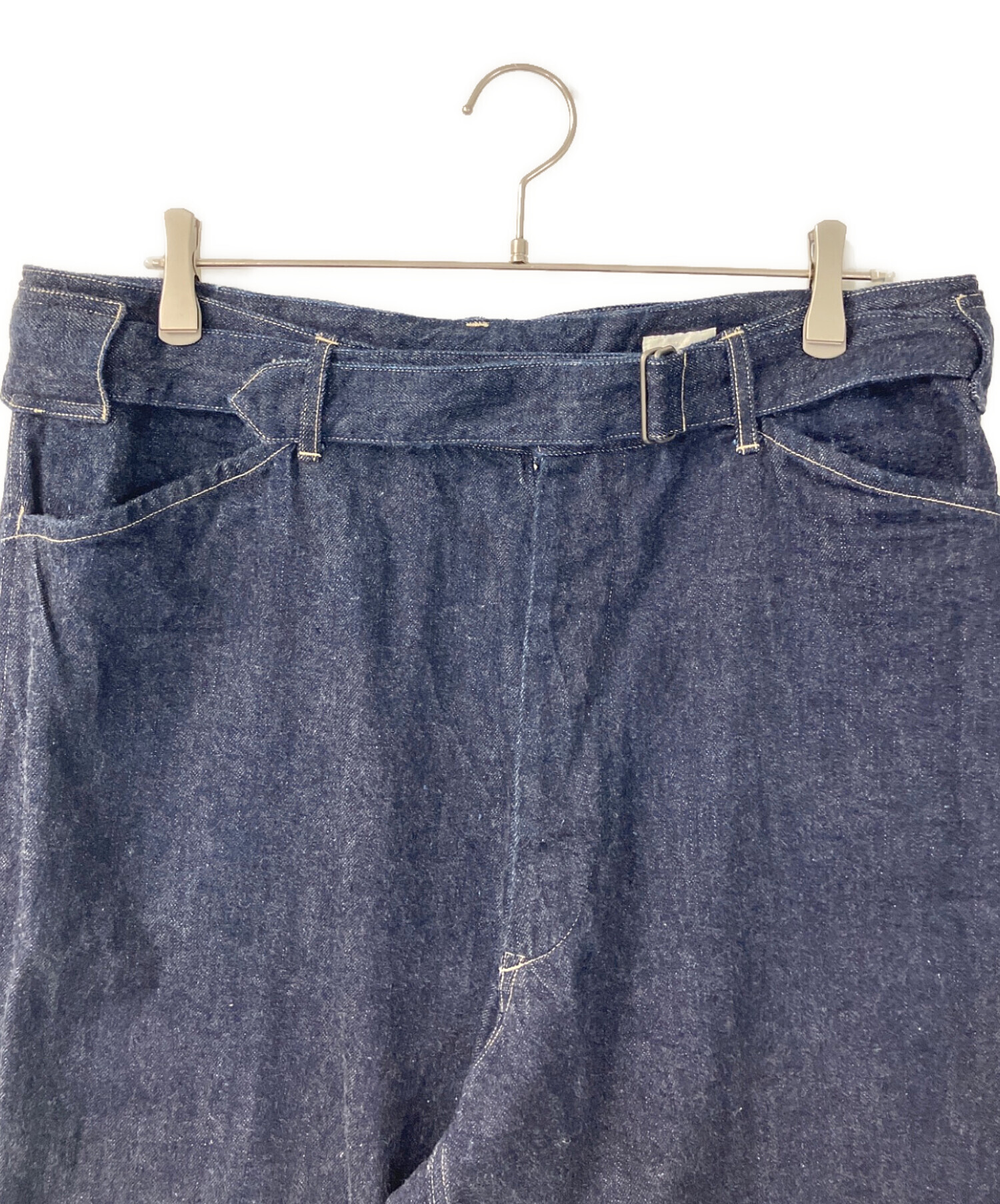 中古・古着通販】COMOLI (コモリ) デニム ベルテッドパンツ インディゴ