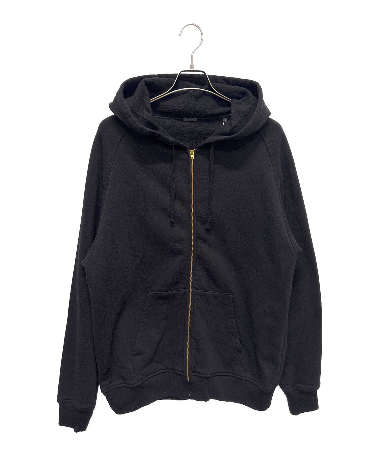 COMOLI コモリ パーカー L 黒 【古着】【中古】【送料無料】 中古・古着通販】COMOLI (コモリ) コットン裏毛 ジップパーカ ブラック