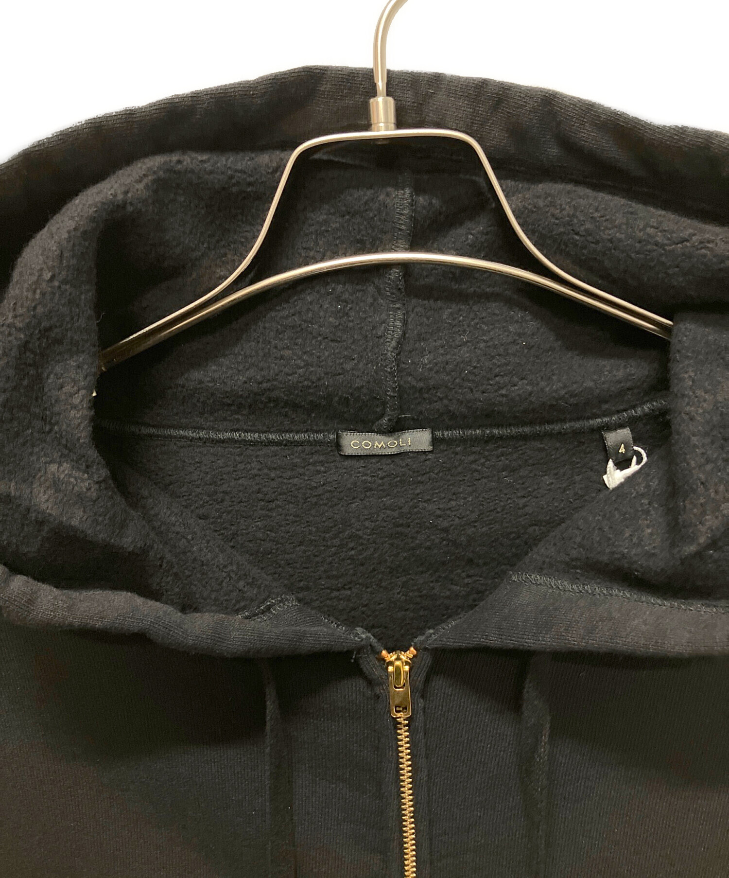 中古・古着通販】COMOLI (コモリ) コットン裏毛 ジップパーカ ブラック