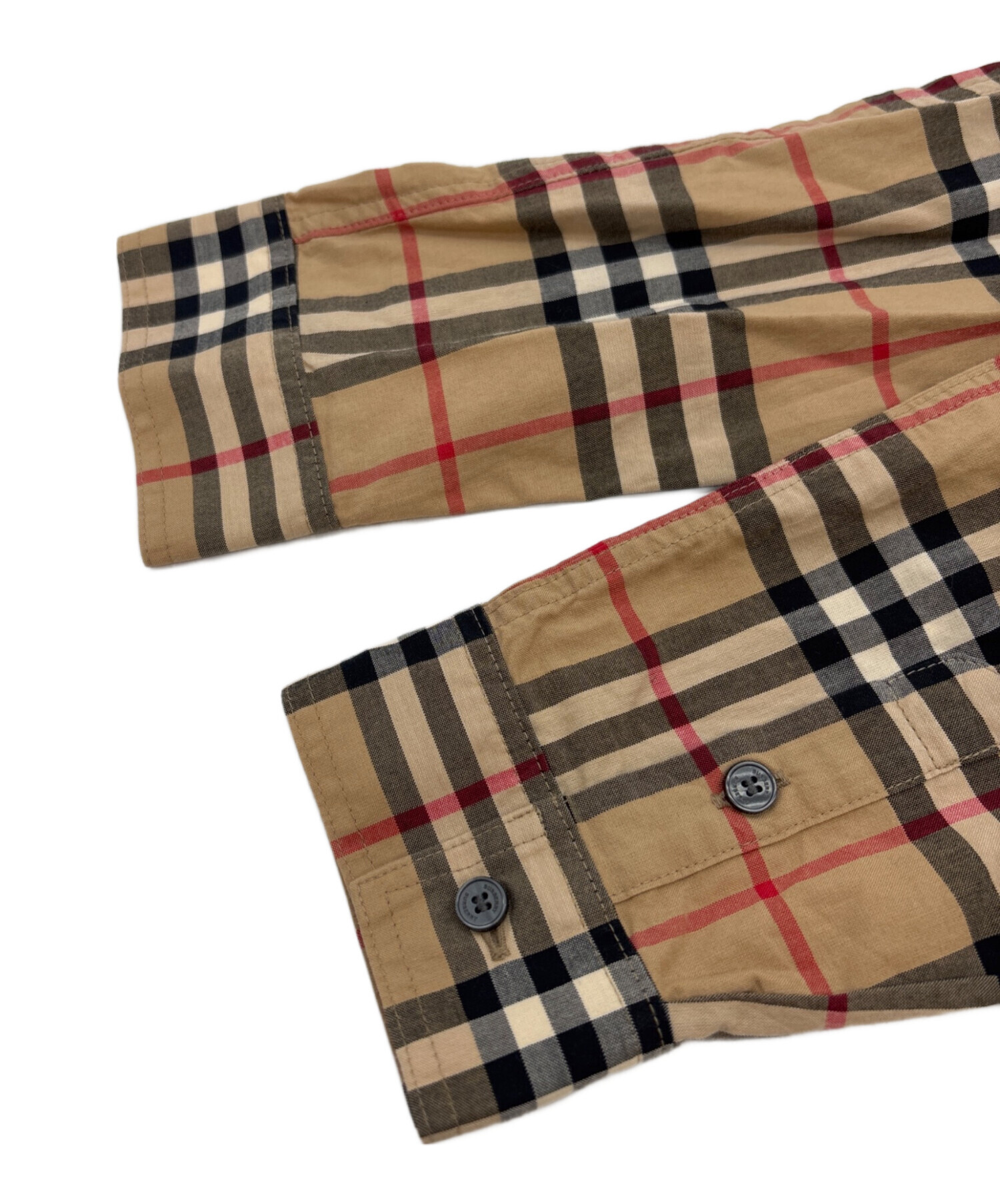 【BURBERRY】バーバリー ノバチェック長袖シャツ サイズ12Y 中古・古着通販】BURBERRY (バーバリー) 長袖チェックシャツ ブラウン