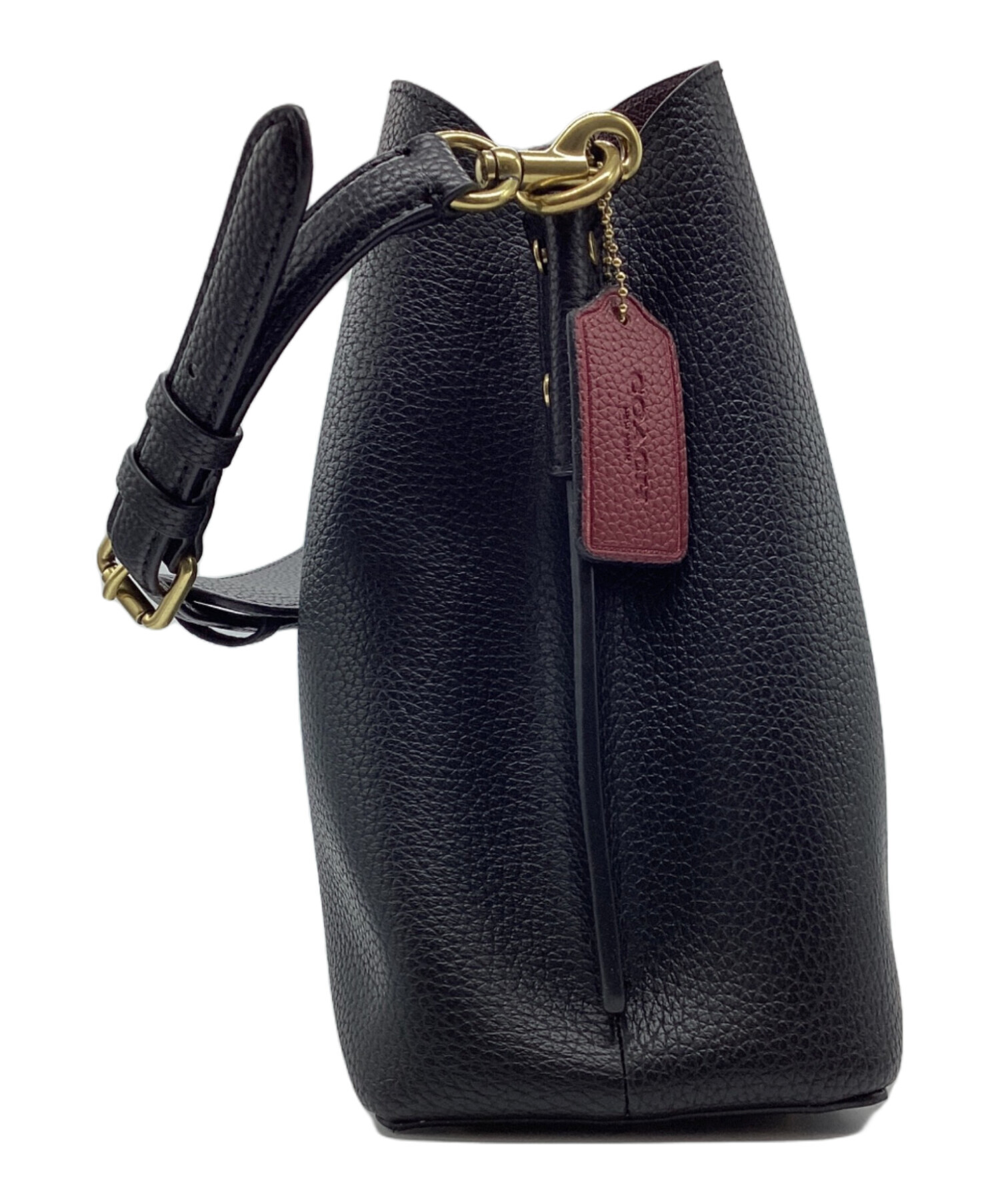 未使用☆COACHコーチ ショルダーバッグ ブラック キャンバス レザー 中古・古着通販】COACH (コーチ) ショルダーバッグ ブラック｜ブランド