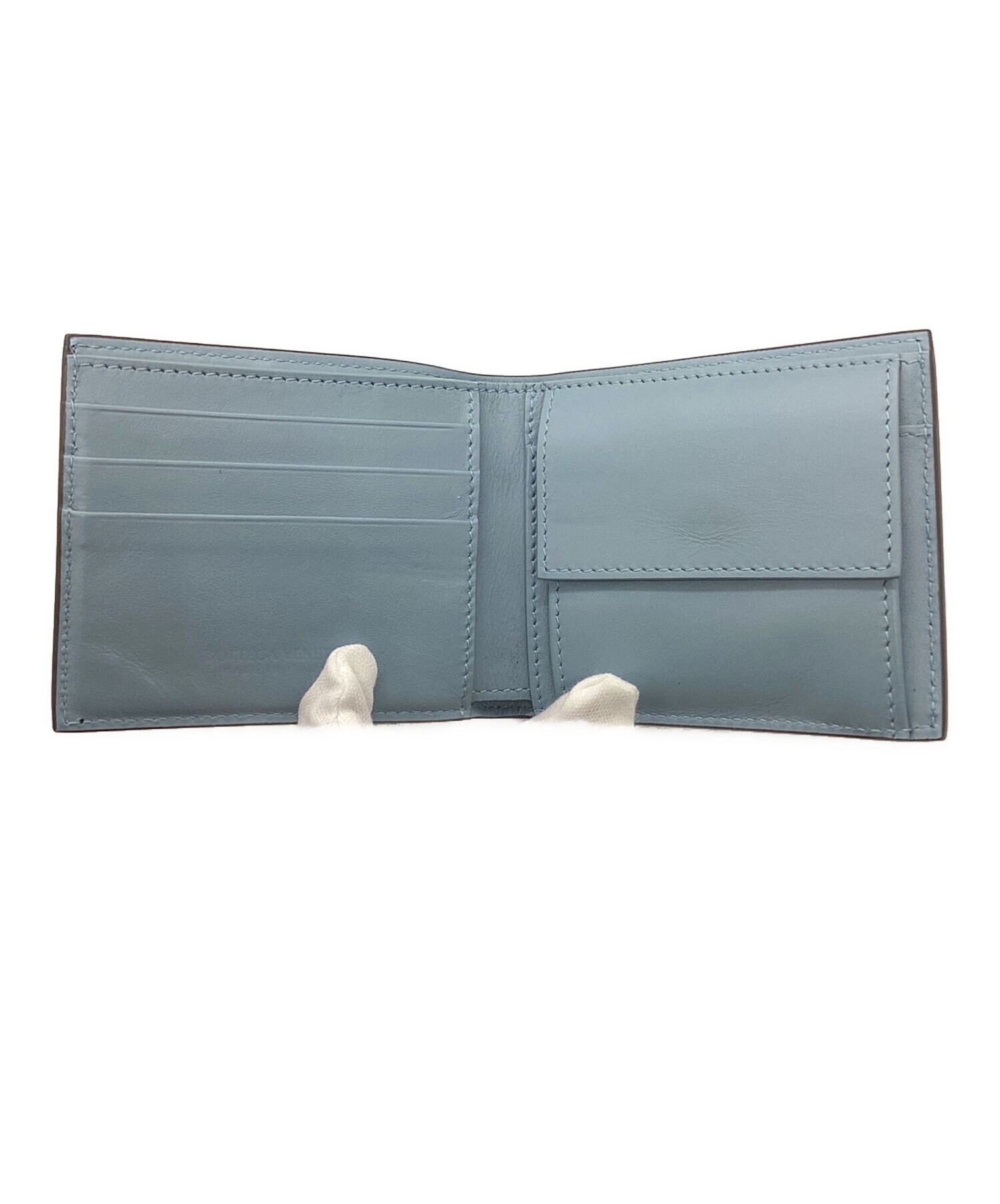 Bottega Veneta イントレチャート 二つ折り財布 グレー色 中古・古着通販】BOTTEGA VENETA (ボッテガベネタ) イントレチャート