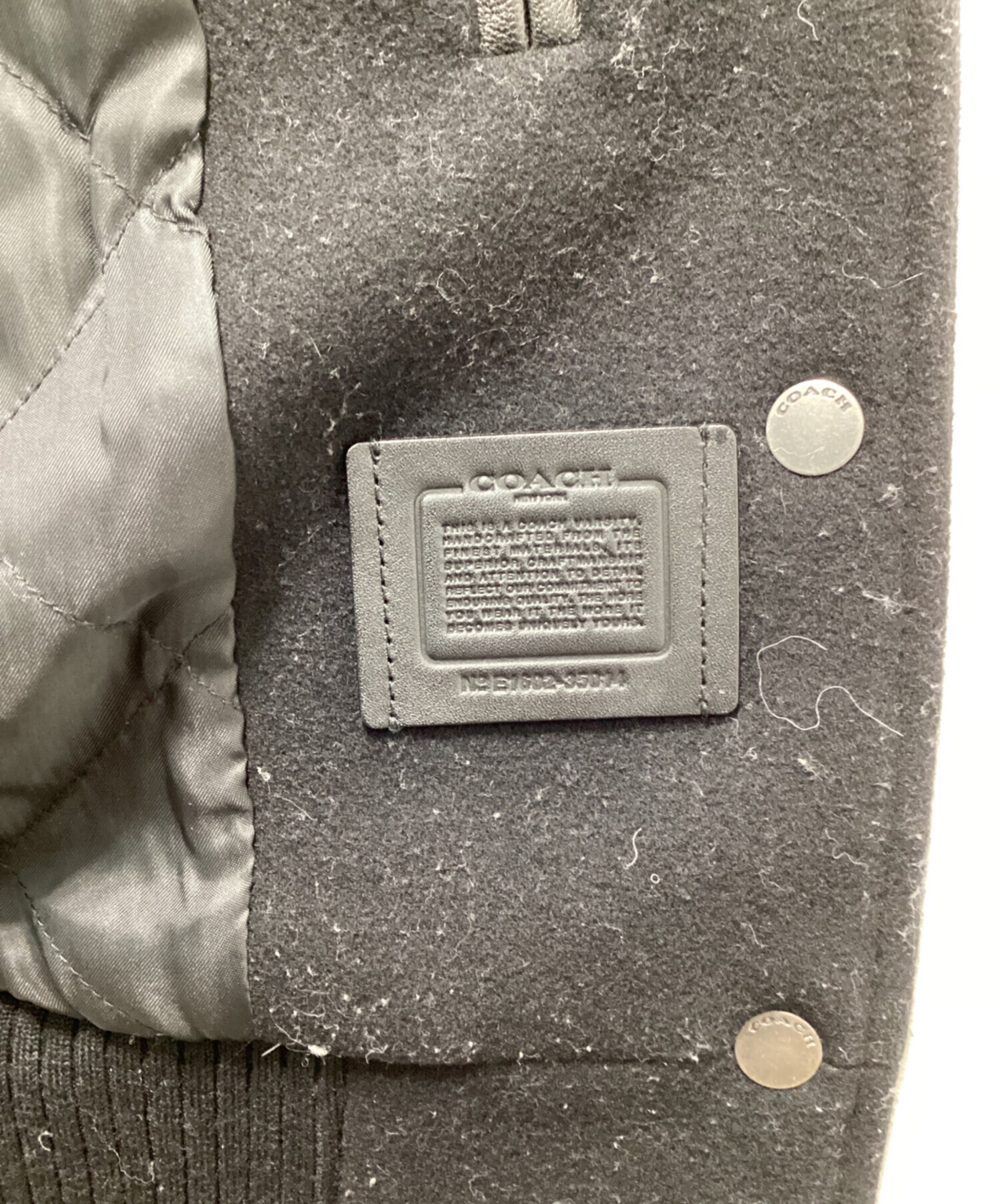中古・古着通販】COACH (コーチ) スタジャン ブラック サイズ:XS