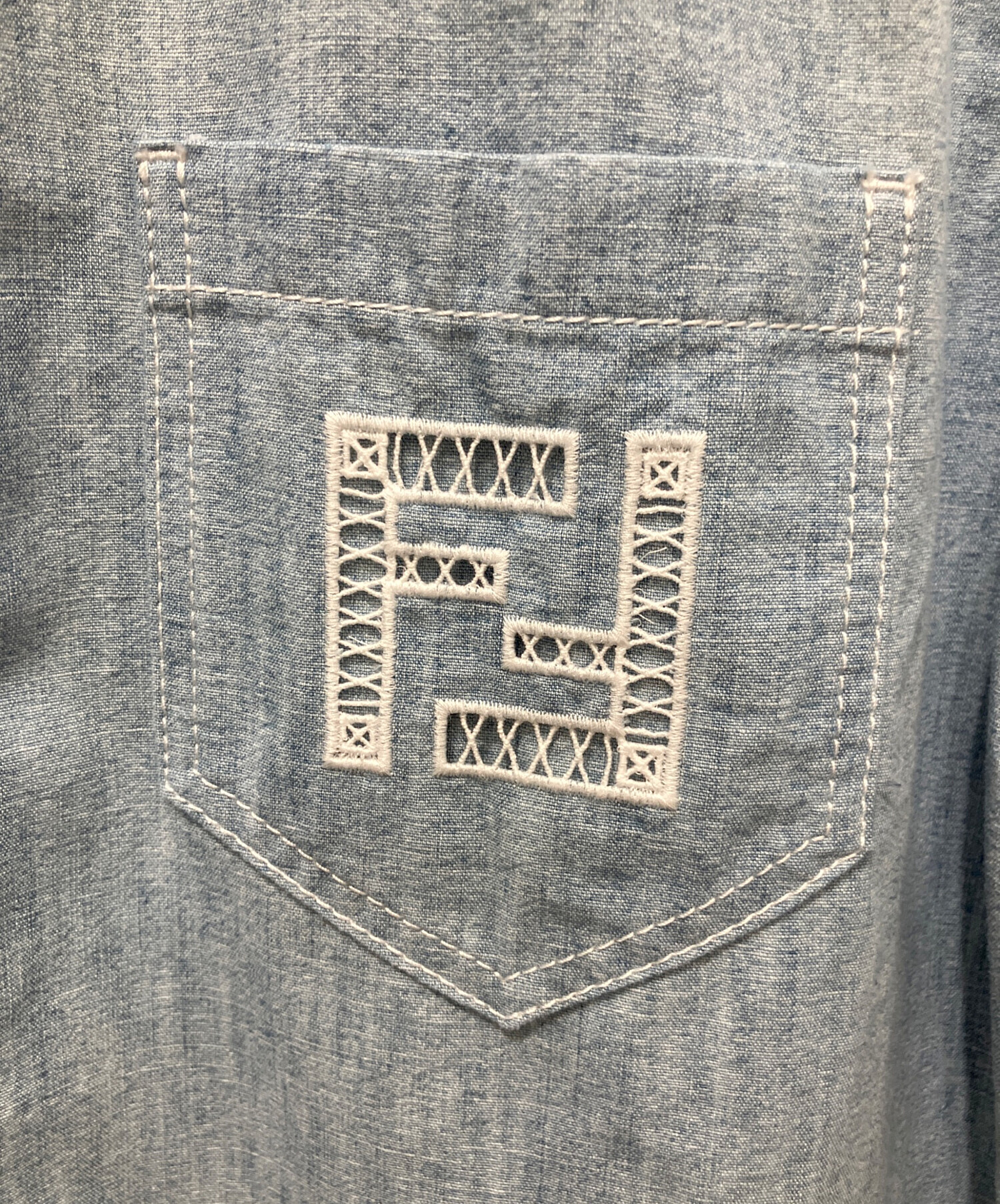 中古・古着通販】FENDI (フェンディ) FFロゴ コットンシャツ ライト