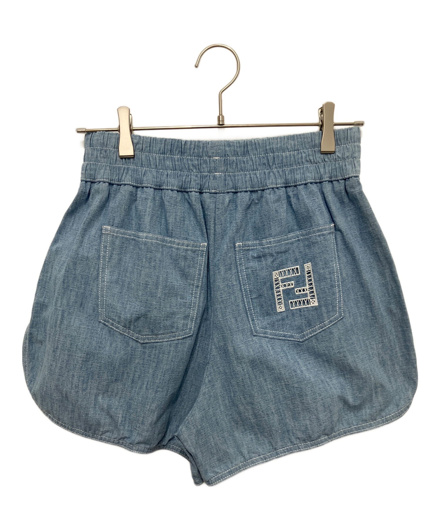 FENDI 22SS 現行タグ FFエンボスロゴ ショートパンツ グレー 38 FENDI