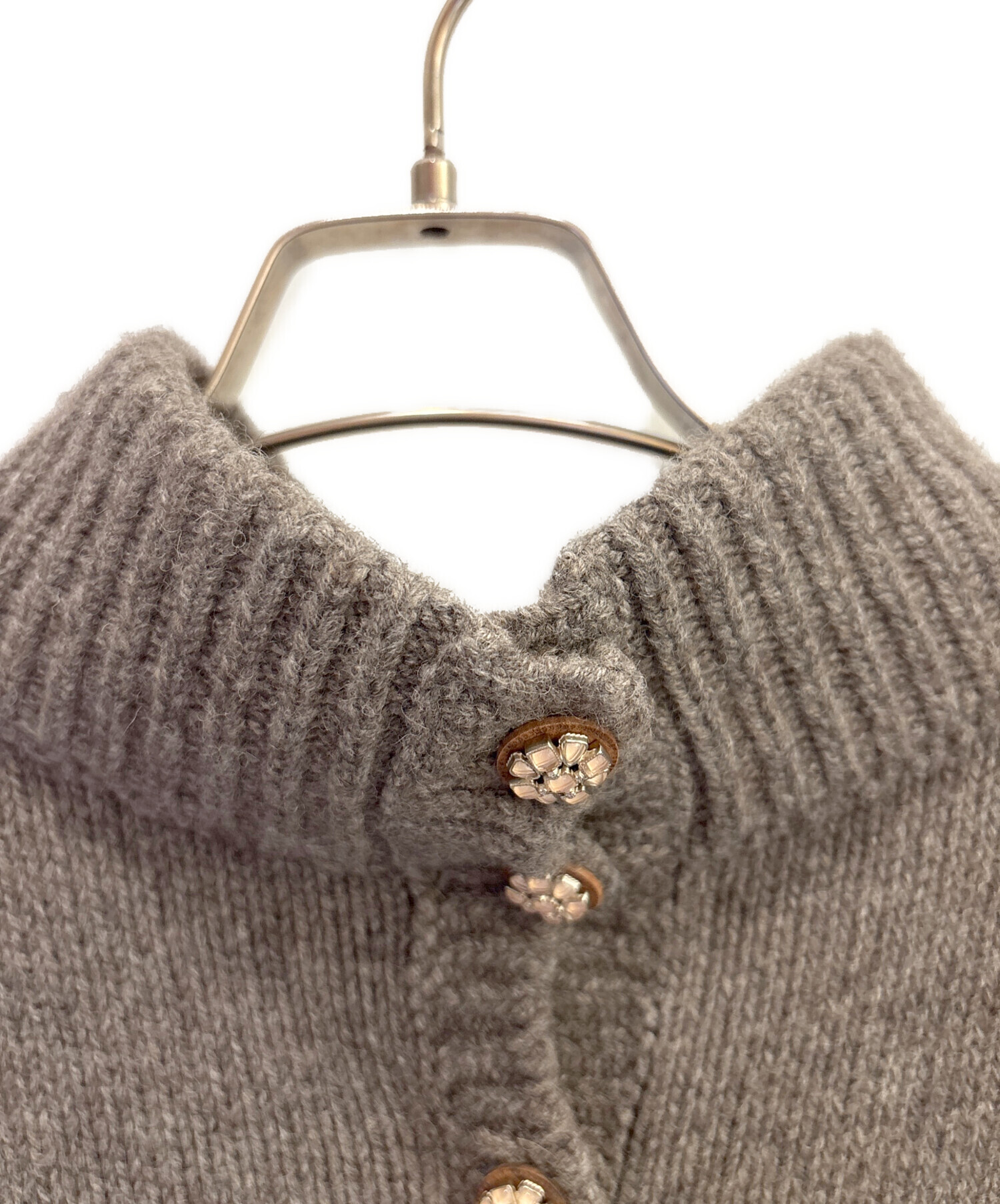 CHANEL グレー ニットワンピース 中古・古着通販】CHANEL (シャネル) ニットワンピース グレー サイズ