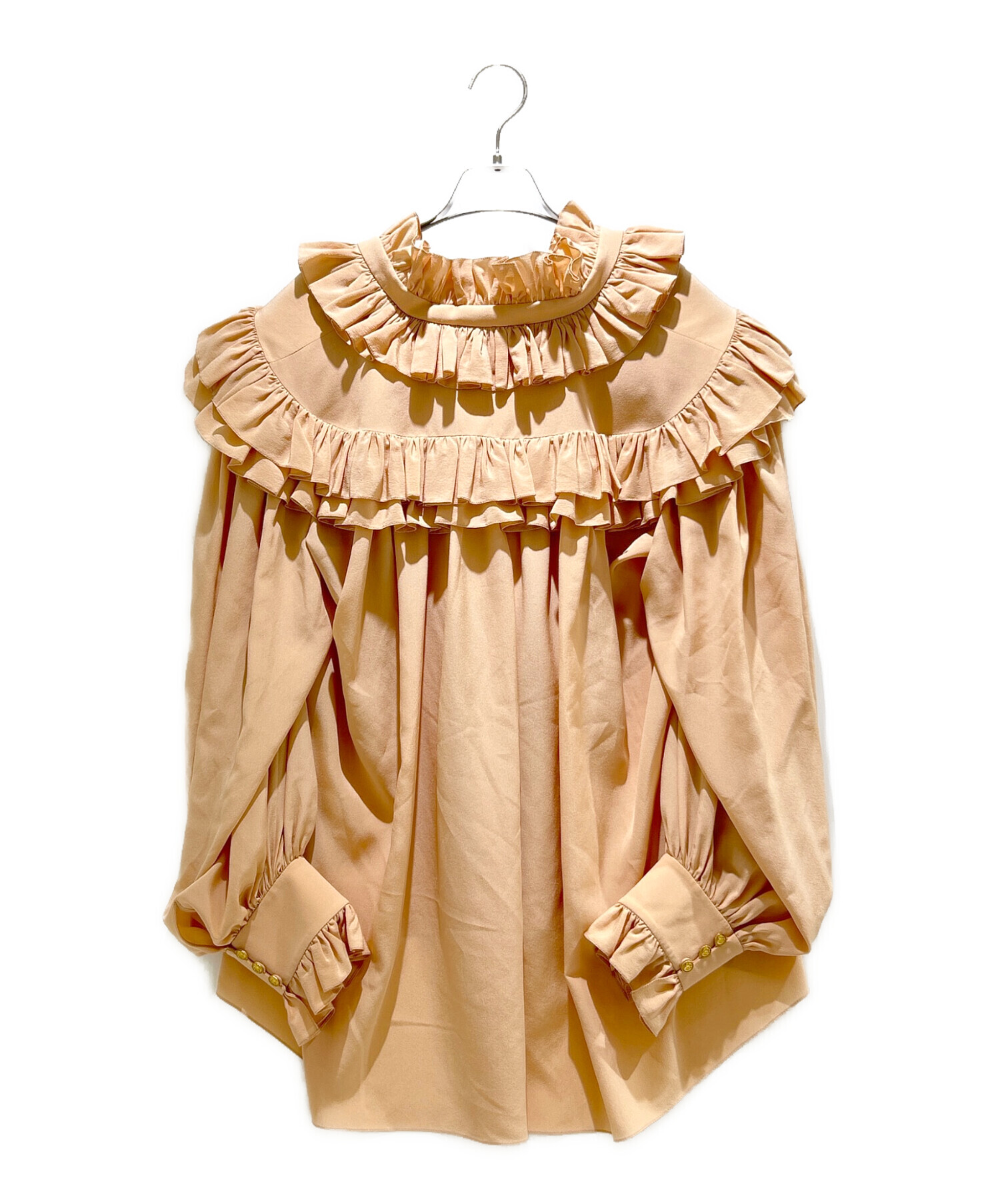 中古・古着通販】Chloe (クロエ) オーバーサイズ ラッフル トップ 中古・古着通販】Chloe (クロエ) オーバーサイズ ラッフル トップ