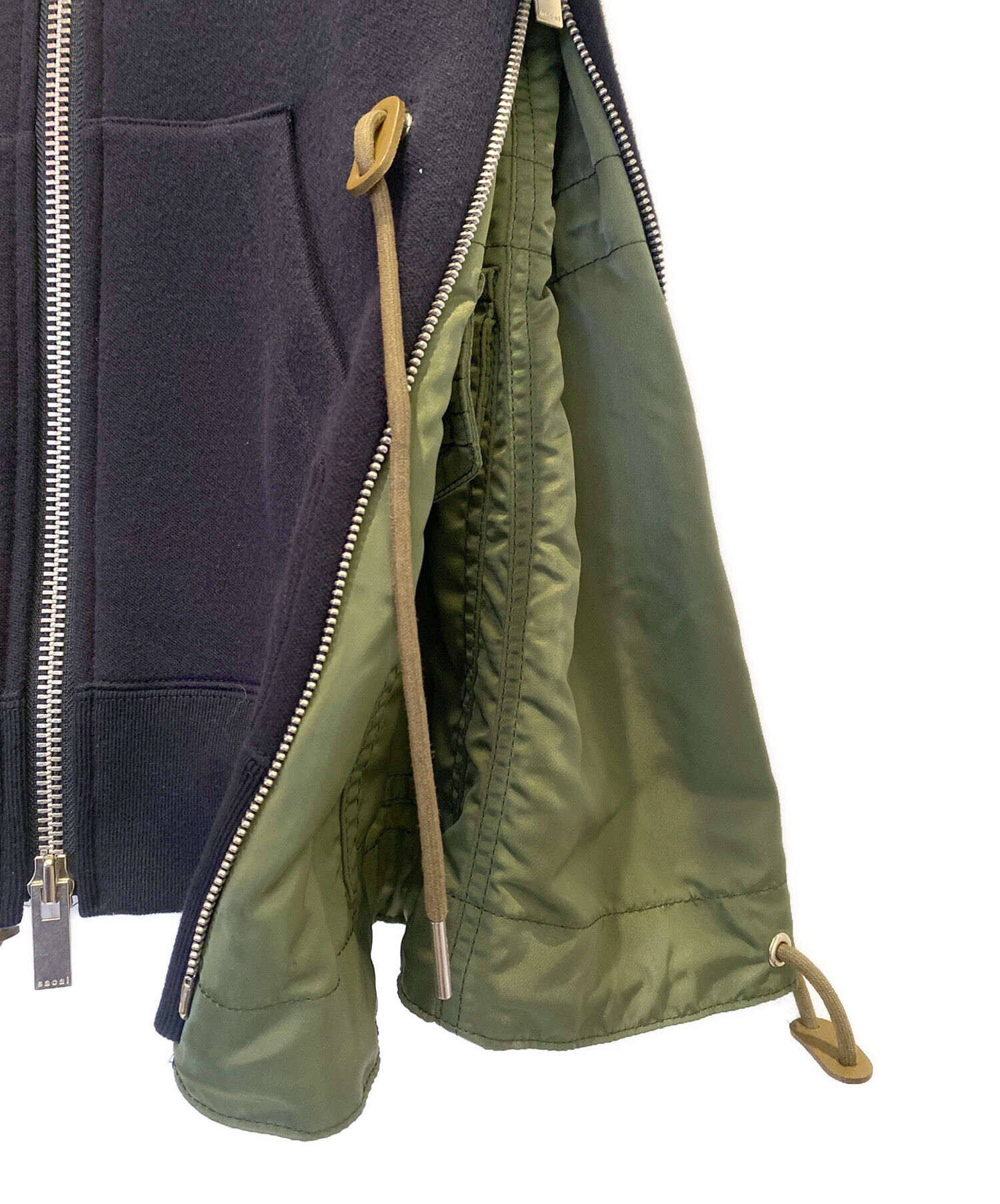 中古・古着通販】sacai (サカイ) ジップパーカー ネイビー サイズ:2