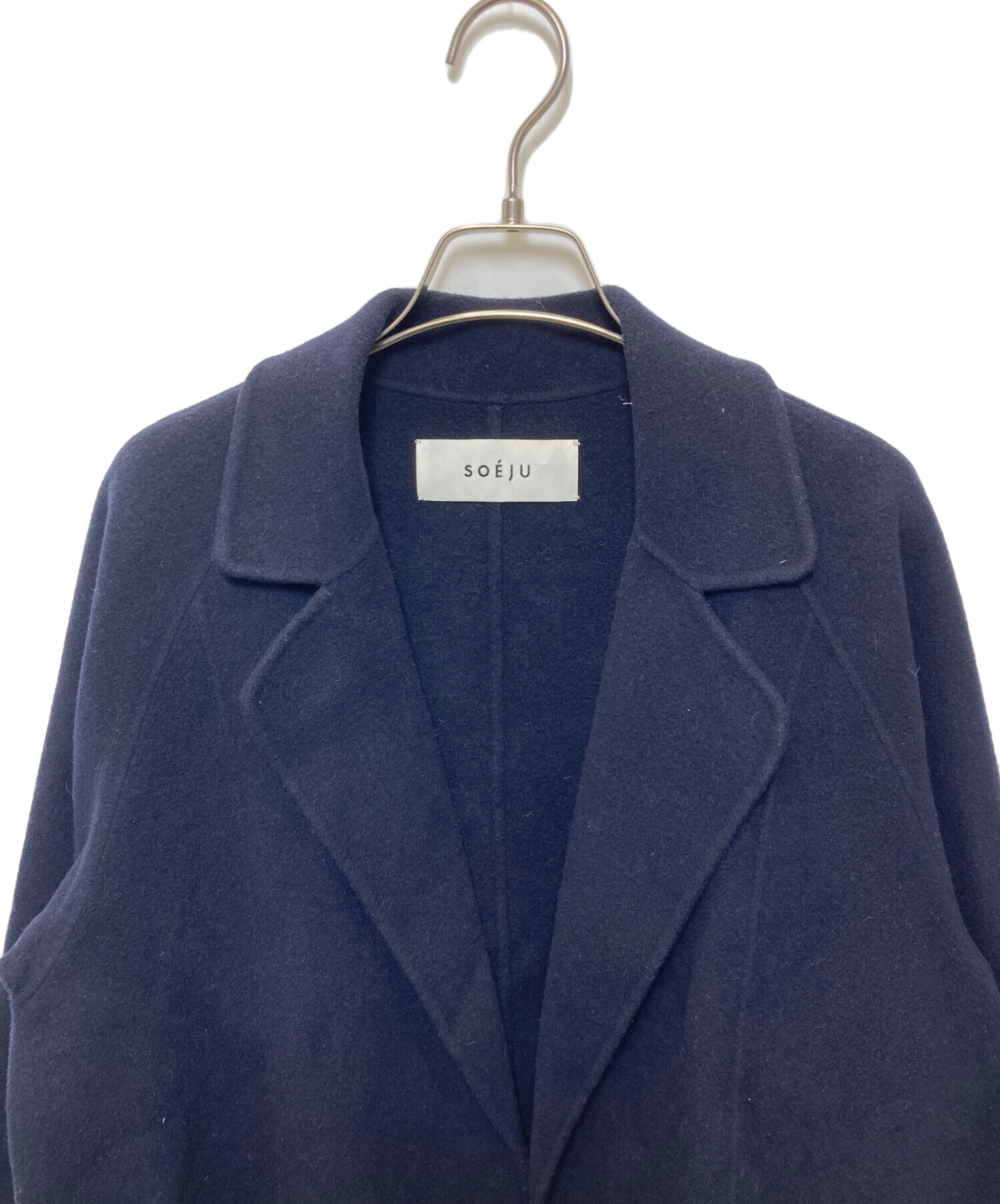 中古・古着通販】SOEJU (ソージュ) ウールリバーローブコート ネイビー