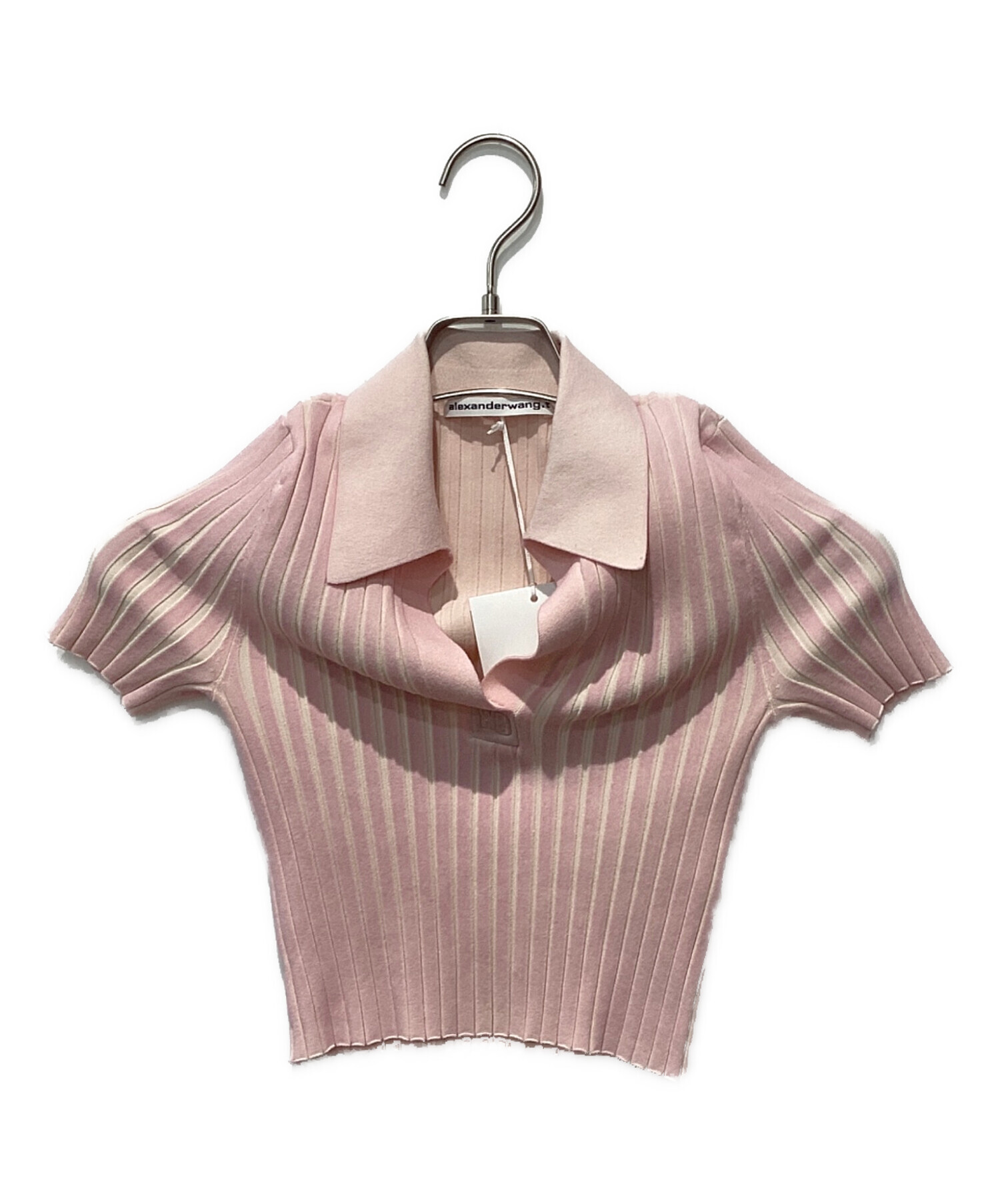 alexander wang ピンク 半袖ニットトップス タグあり Alexander Wang 