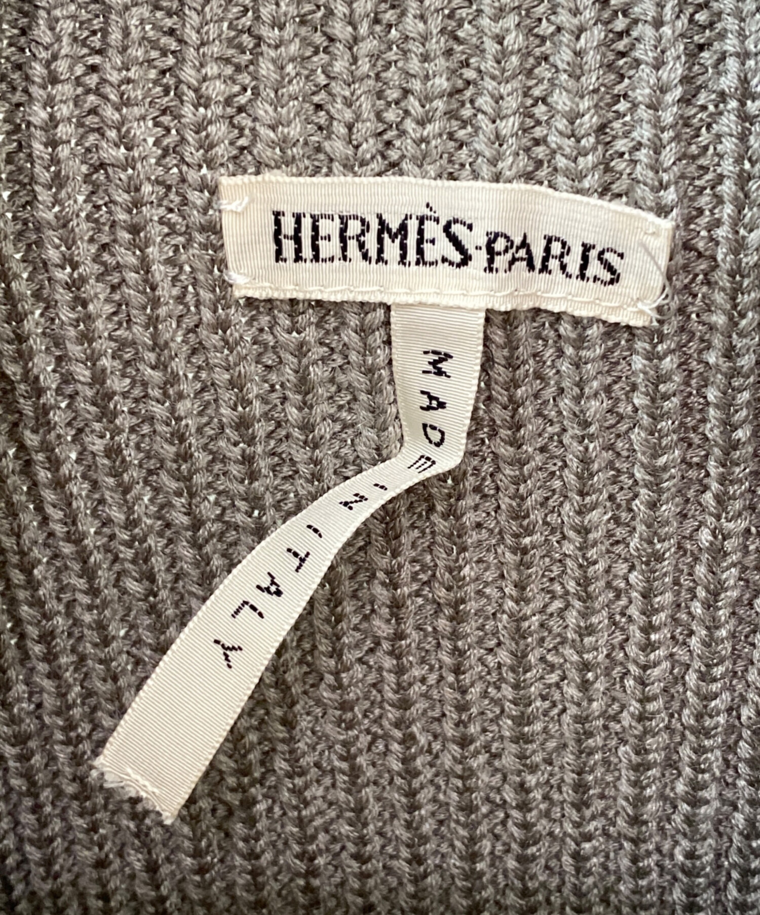 中古・古着通販】HERMES (エルメス) シルクノースリーブニット グレー
