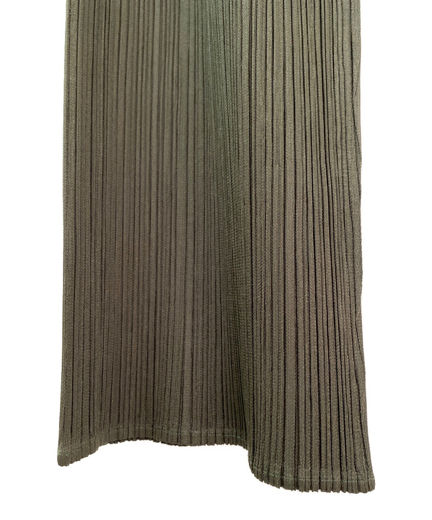 PLEATS PLEASE プリーツパンツ 珍しいオリーブ色 中古・古着通販】PLEATS PLEASE (プリーツプリーズ) プリーツパンツ