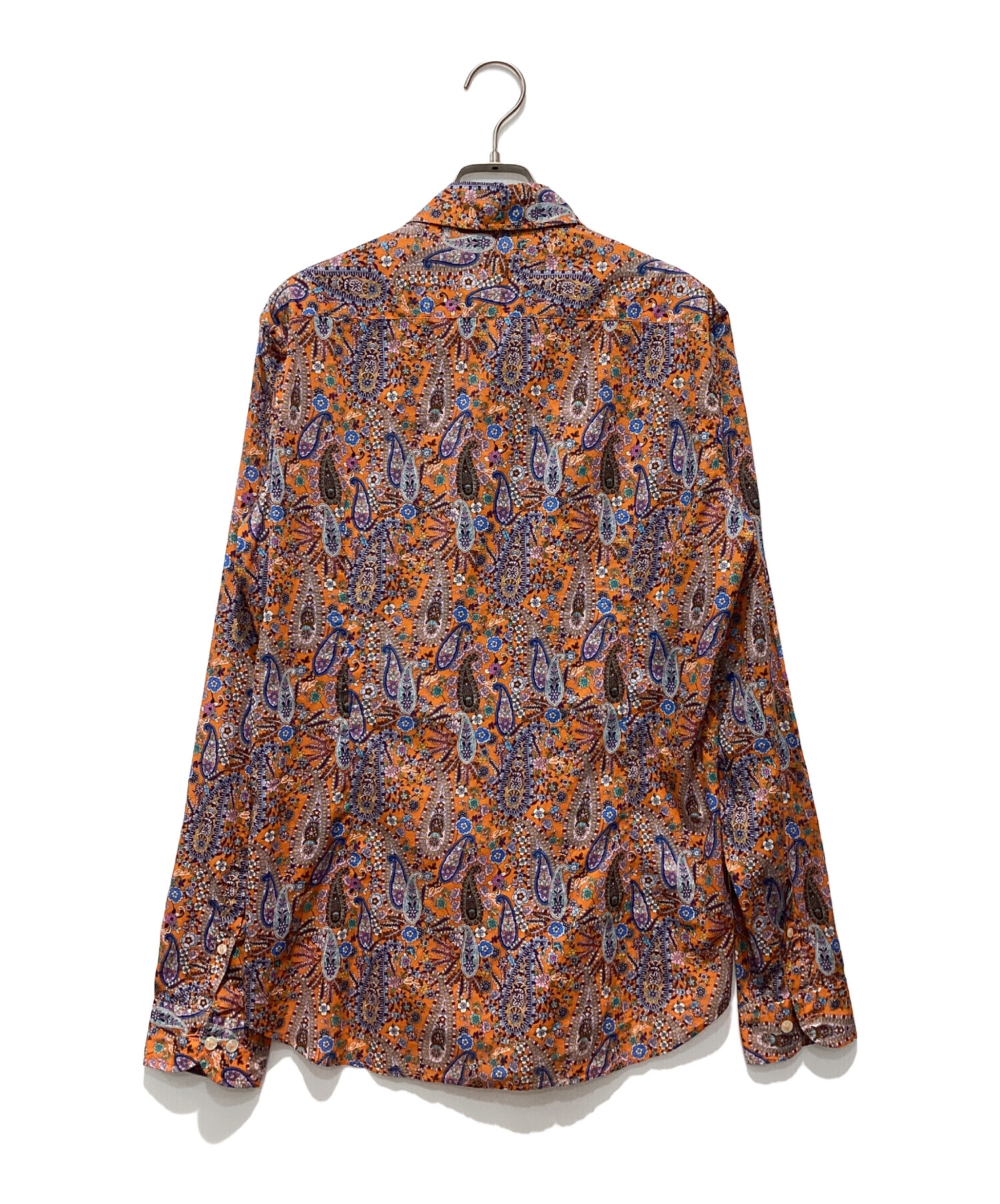 ETRO エトロ 長袖カーディガン ペーズリー柄×オレンジ 40 中古・古着通販】ETRO (エトロ) ペイズリー柄シャツ オレンジ サイズ:M