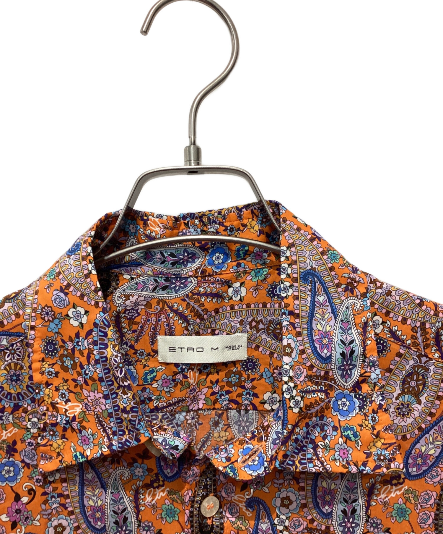 中古・古着通販】ETRO (エトロ) ペイズリー柄シャツ オレンジ サイズ:M