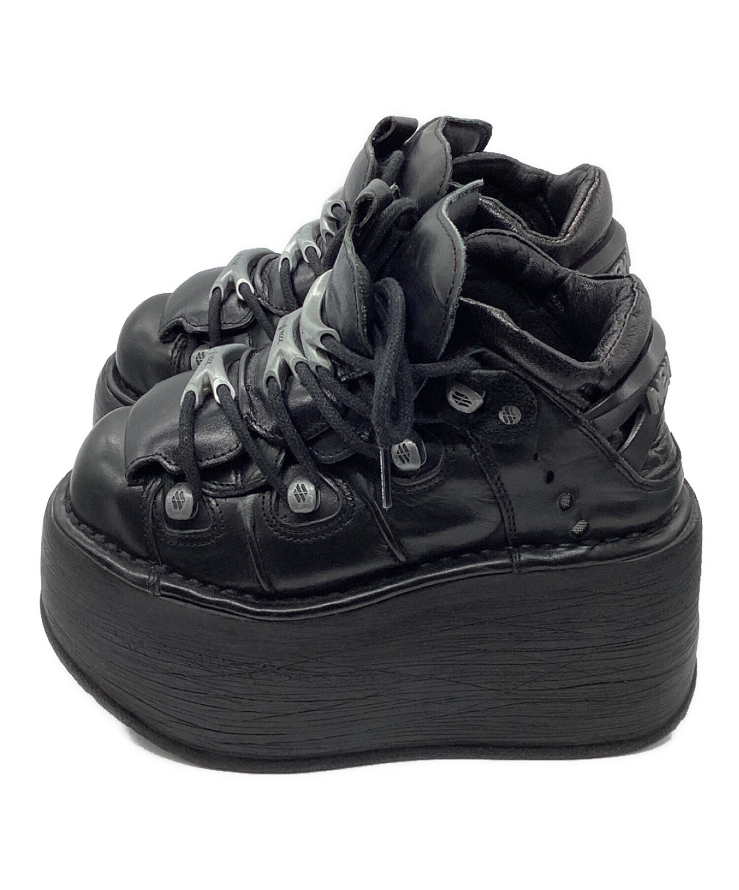 NEW ROCK スカル 厚底 中古・古着通販】NEW ROCK (ニューロック) 厚底スニーカー ブラック