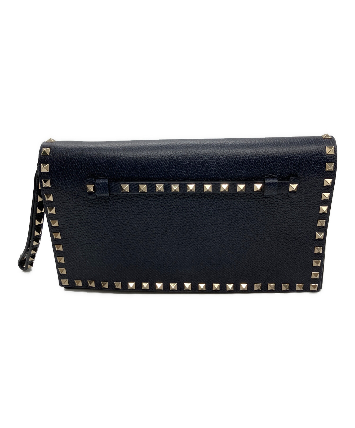 ヴァレンティノガラヴァーニ クラッチバッグ ブルー ロックスタッズ マルチカラー 中古・古着通販】VALENTINO GARAVANI (ヴァレンティノ・ガラヴァーニ