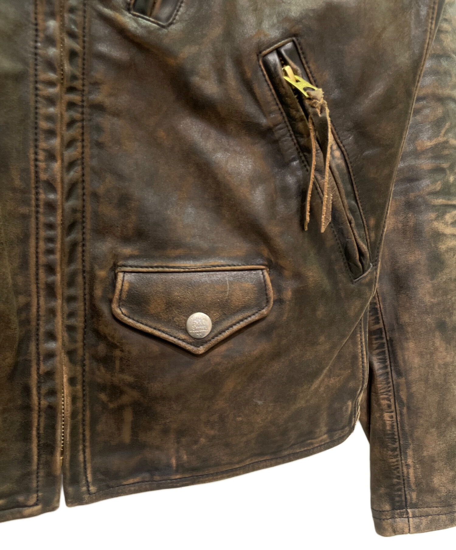中古・古着通販】RRL (ダブルアールエル) スリムフィットレザーモト