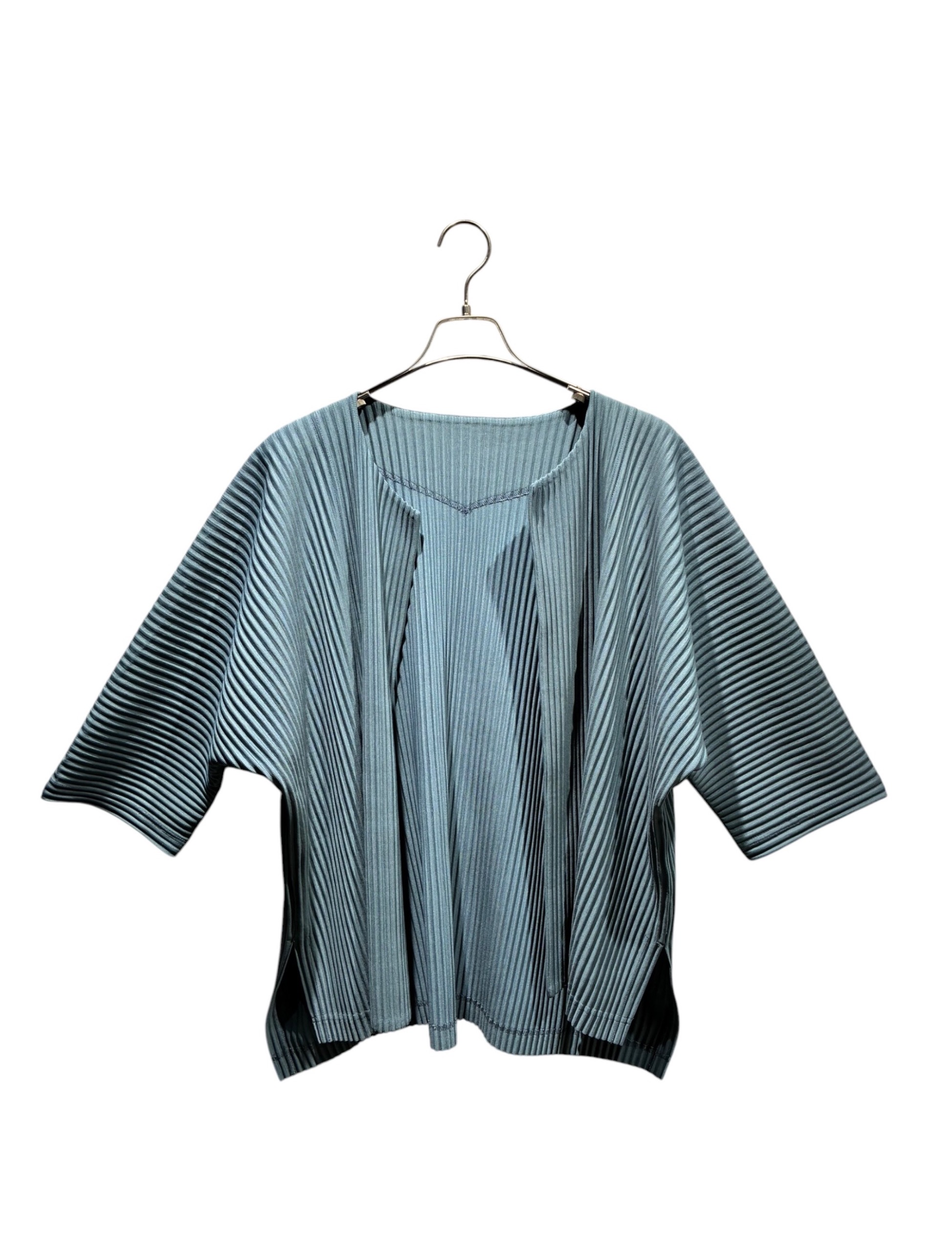 【未使用】ISSEY MIYAKE オムプリッセ トップス ブルー サイズ4 中古・古着通販】HOMME PLISSE ISSEY MIYAKE (オム プリッセ イッセイ
