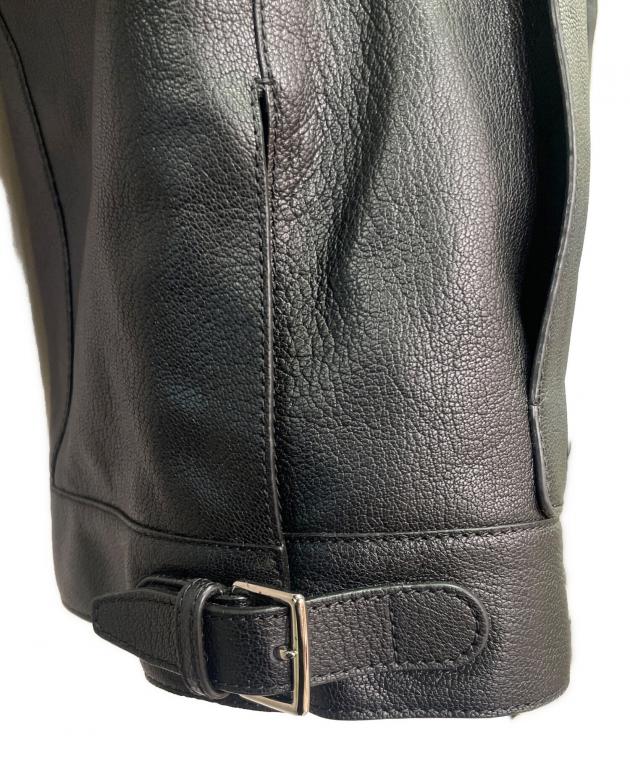 中古・古着通販】HERMES (エルメス) クロップドレザーベスト ブラック