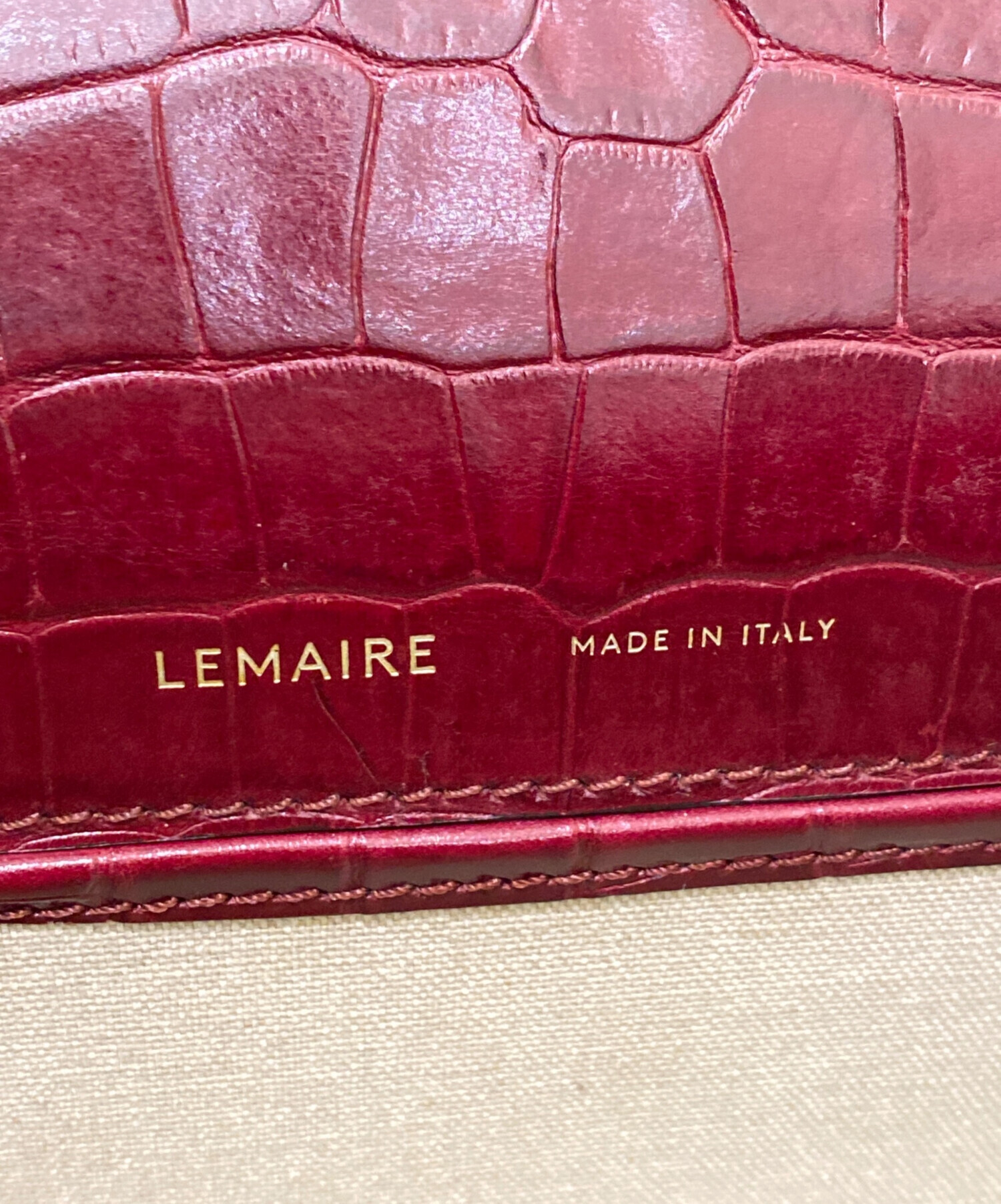 中古・古着通販】LEMAIRE (ルメール) pumpkin bag ボルドー｜ブランド